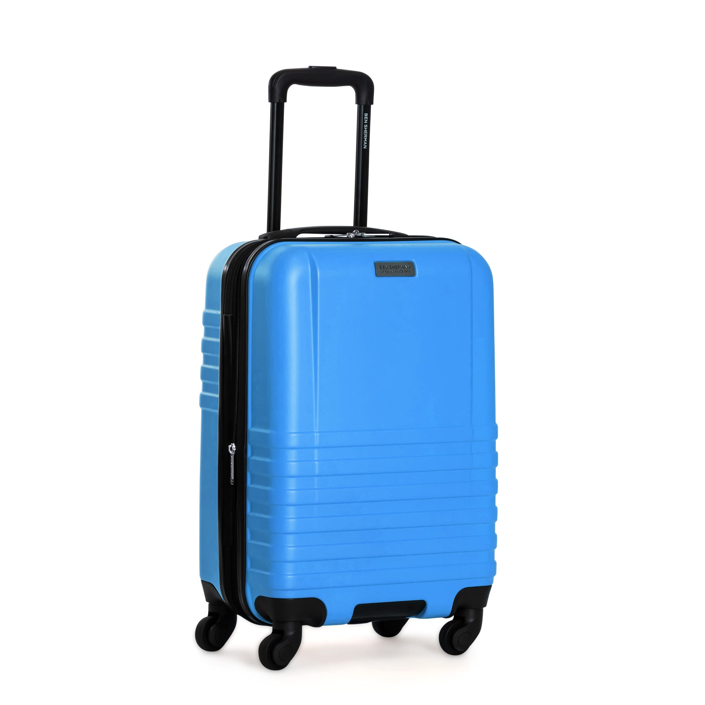 Ben Sherman Hereford Spinner Travel Upright Luggage - 20-Inch Carry On Suitcase with 360° Wheels, Lightweight & Durable, Brilliant Blue - Perfect for Business Trips & Weekend Getaways