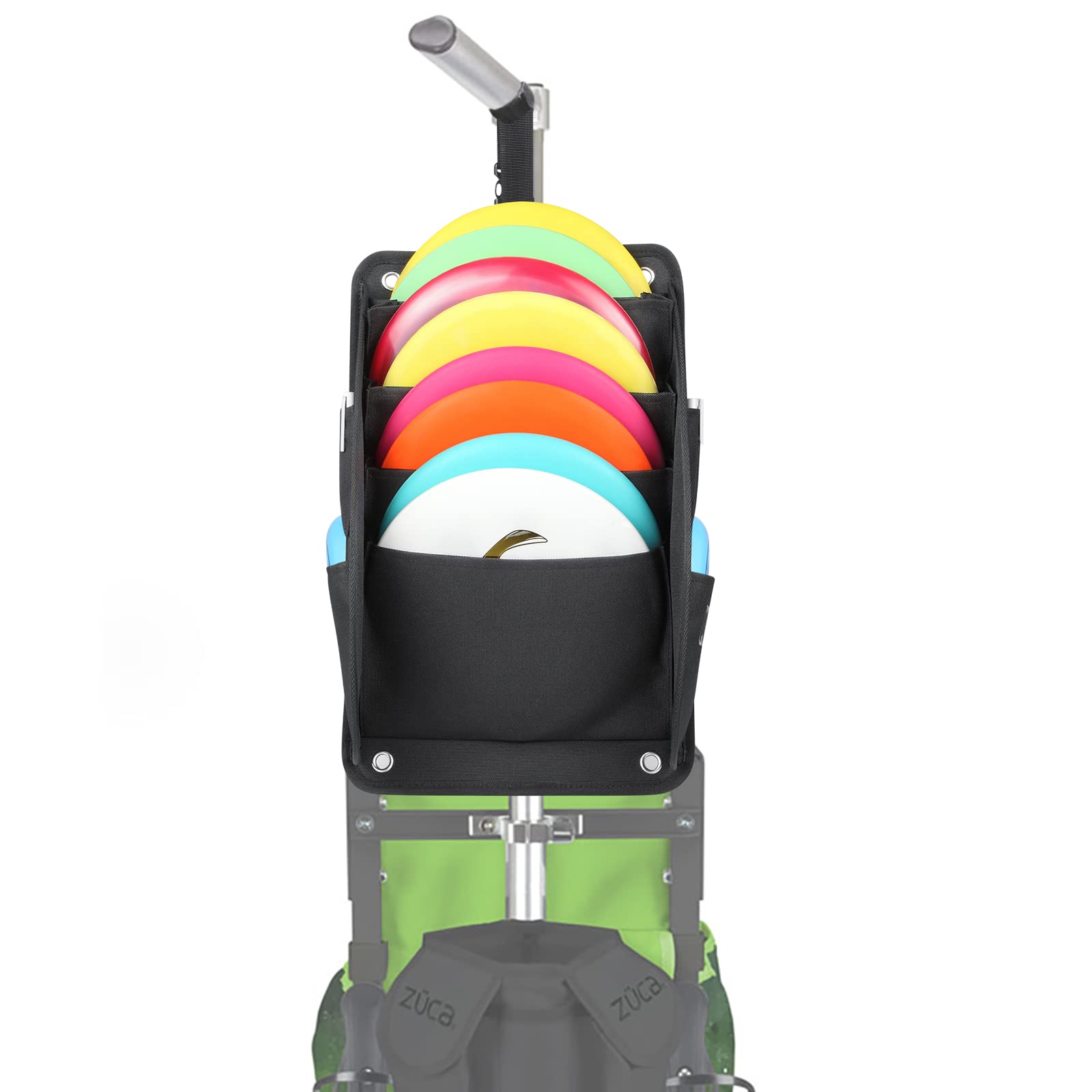 **LUCKY CLOVER Disc Golf Cart Putter Pouch – Velcro Strap Storage Bag for Discs & Accessories | Fits Most Disc Golf Carts | Perfect for Tournaments & Practice Rounds**