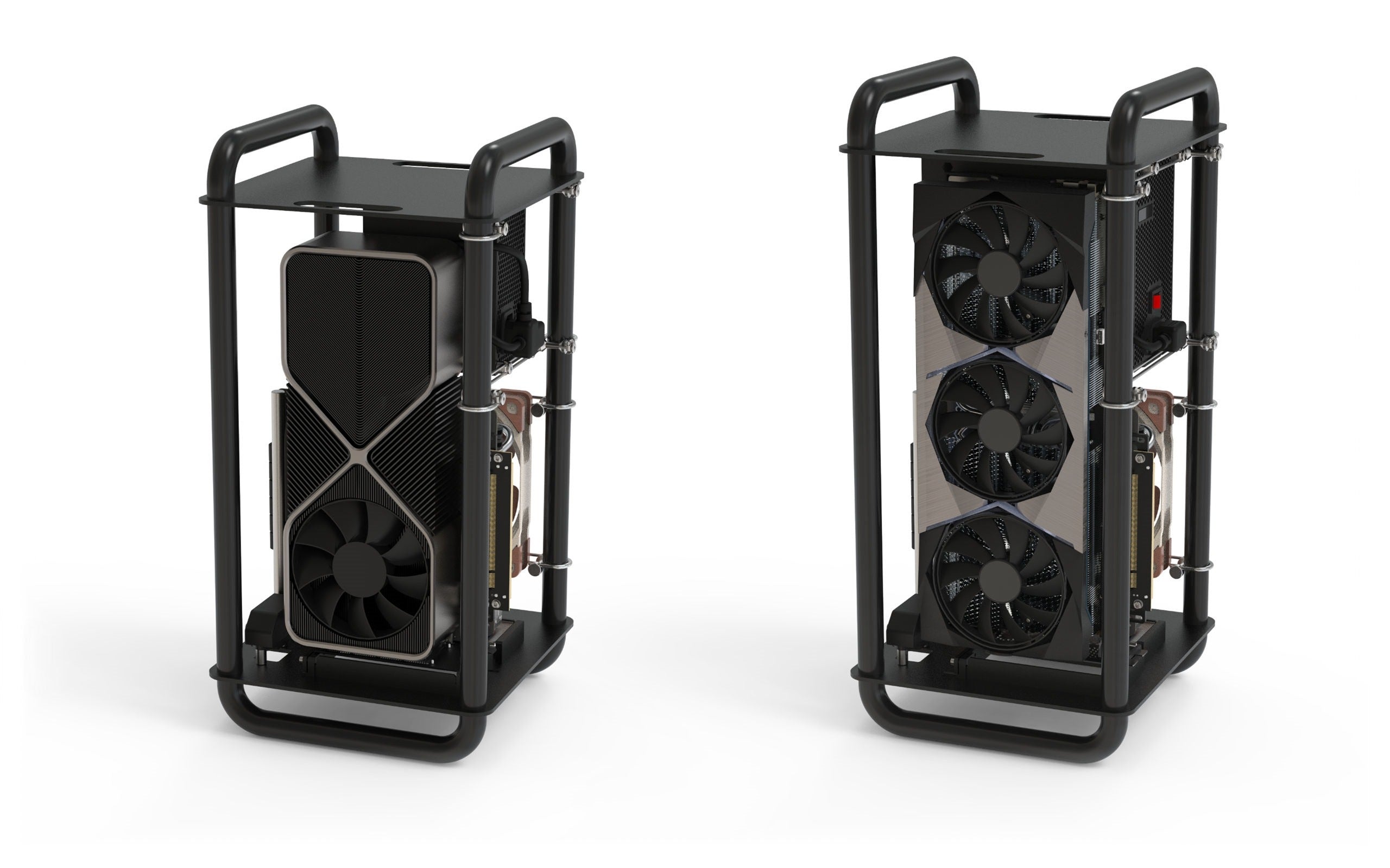 Streacom DA6 XL Open Frame ITX PC Case - Chrome & Black - Compact Gaming & Workstation Builds for Enthusiasts
