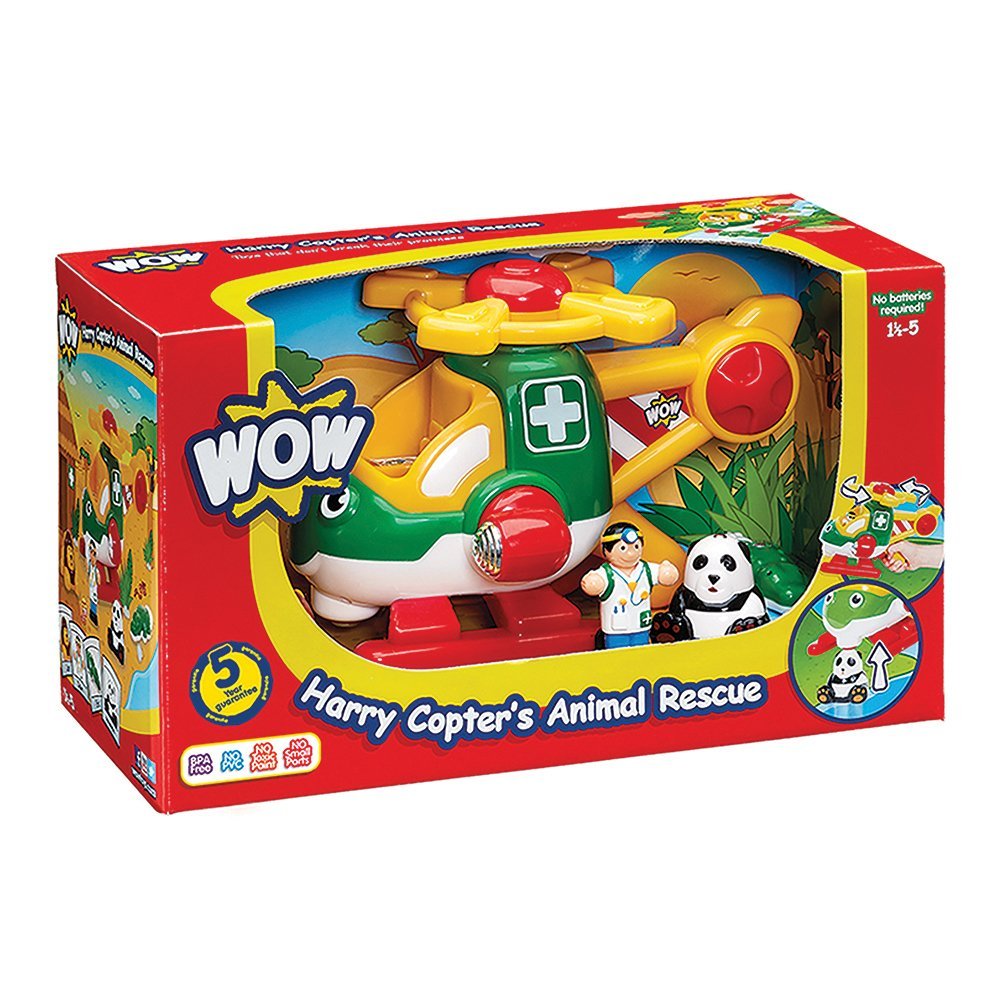 WOW Toys Harry Copter Animal Rescue Helicopter Toy - Interactive Rescue Playset for Kids with Lights & Sounds | Perfect for Imaginative Play, Birthday Gifts & Preschool Learning Activities