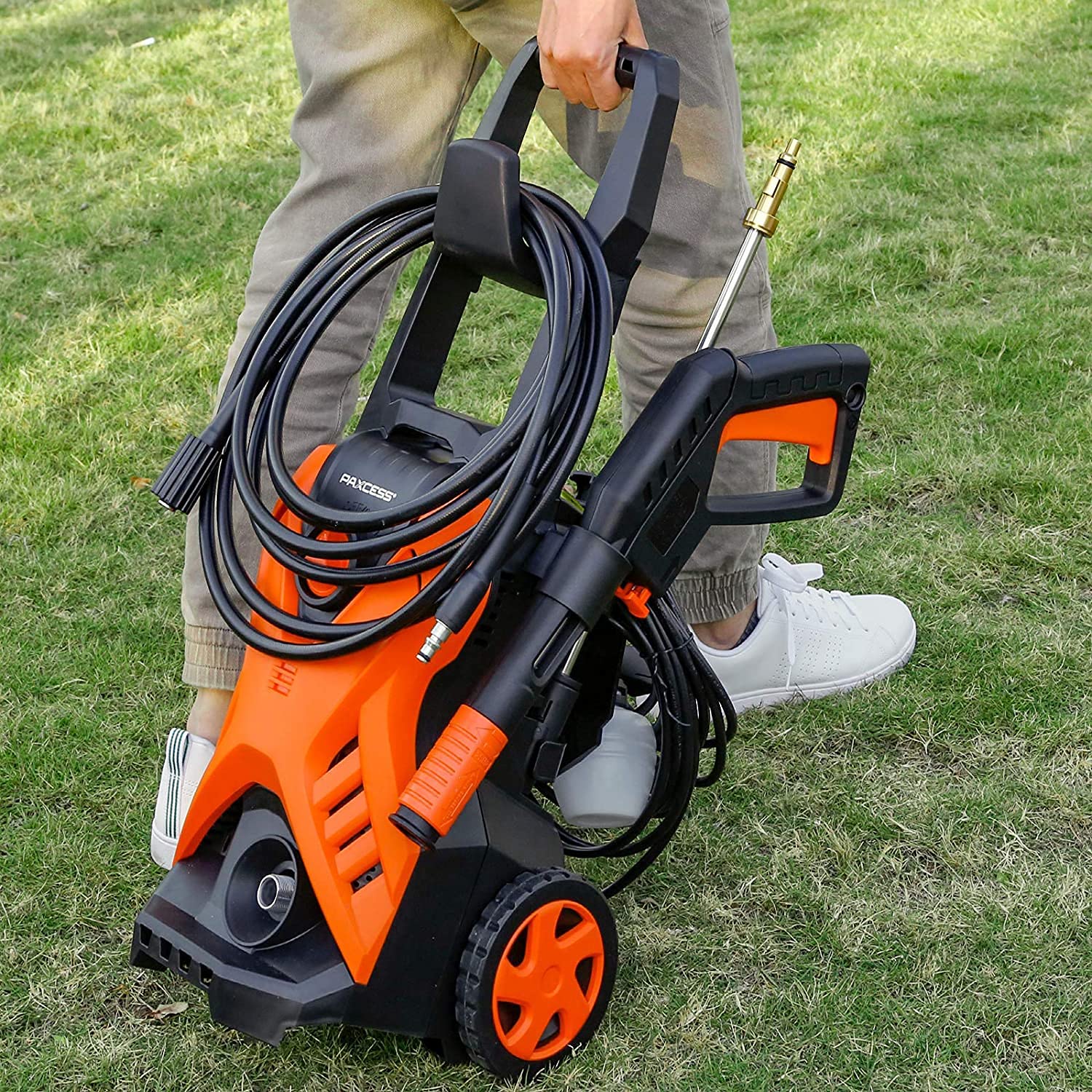 2150 PSI Electric Pressure Washer with Adjustable Nozzle & Foam Cannon - 1.6 GPM Portable Power Cleaner for Home, Car, Driveway, Patio - Perfect for Deep Cleaning Vehicles, Decks, Siding & Outdoor Furniture