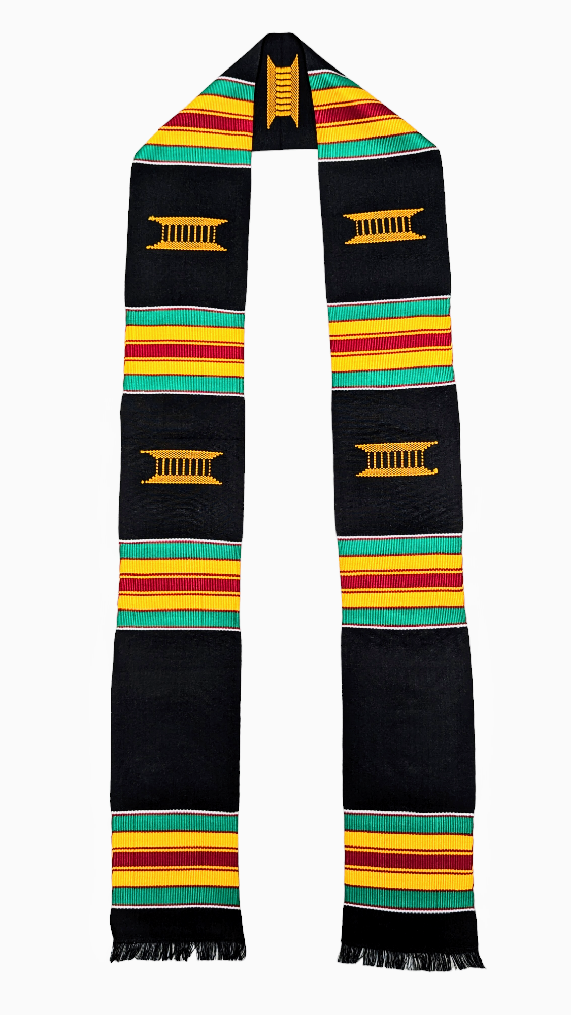 Handwoven African Kente Stole Sash - Authentic Dupisie's Inhyira Throne Design DPD1549E | Perfect for Weddings, Cultural Events & African Fashion Accessories