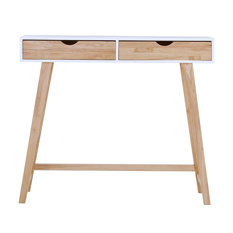 ARSENIO 35.4 Inch Console Table - Natural & White Finish for Entryway, Hallway, or Living Room Decor