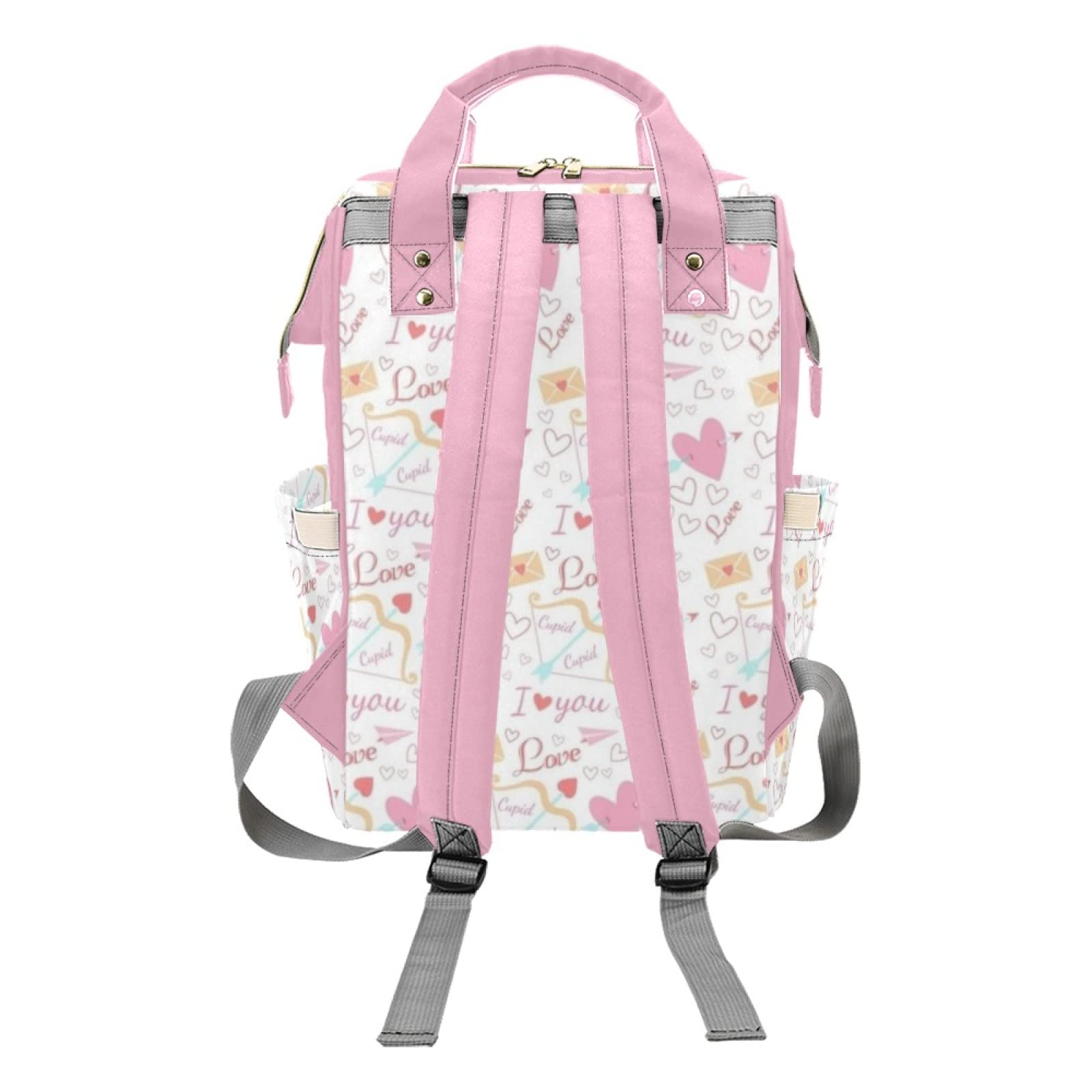 Custom Personalized Mommy Nursing Backpack - Pink Love Cupid Arrow Diaper Bag for Baby Girls | Perfect for Travel, Daycare & On-the-Go Parents