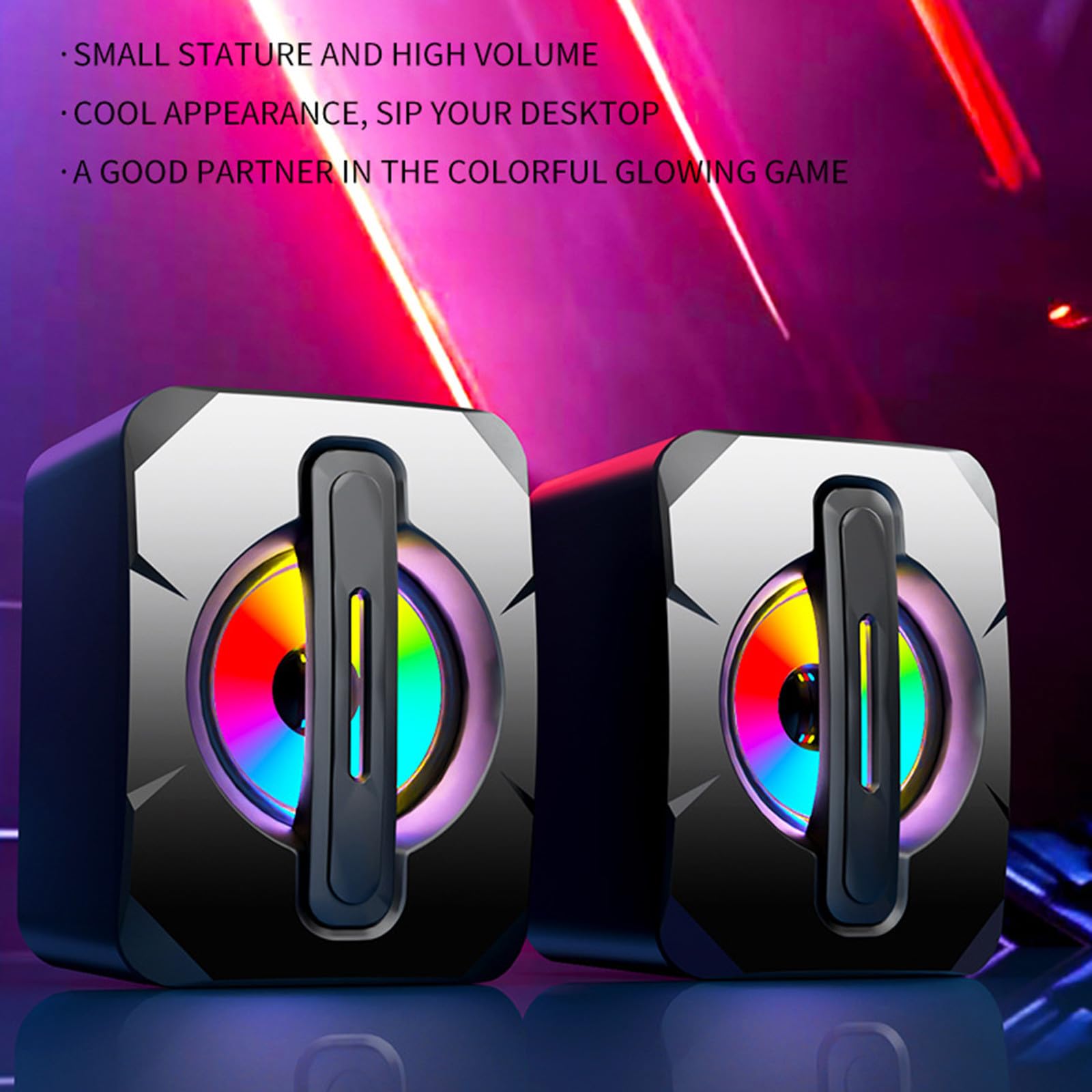 Prime Deals Today Mini USB Computer Speaker - Hifi Stereo Sound, Subwoofer, 2 Pcs Set for Mobile Phone, Laptop, Desktop - Perfect for Home Office, Gaming, and Multimedia Use