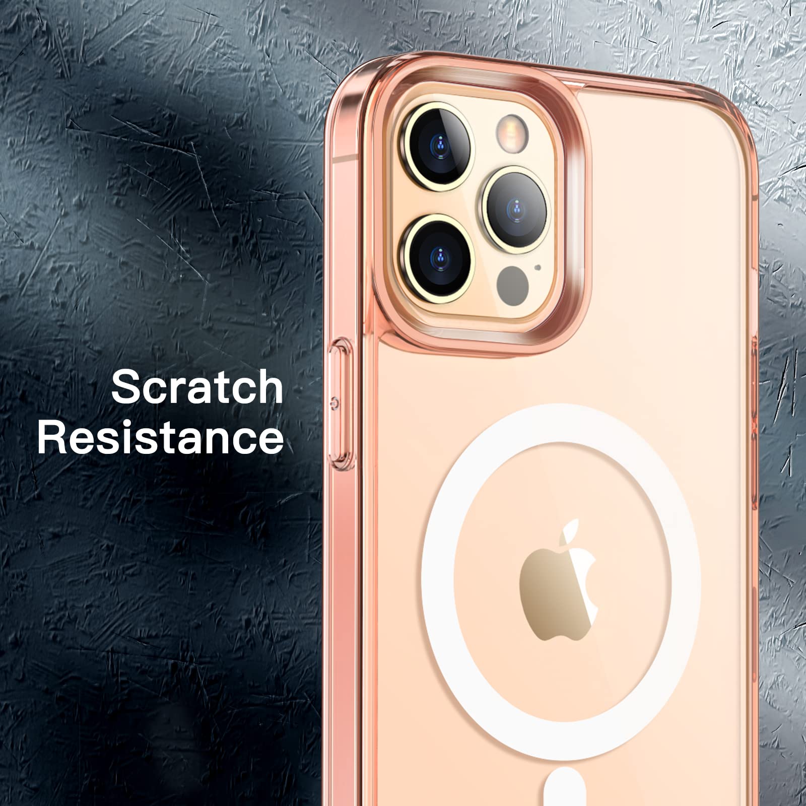 JETech Magnetic Case for iPhone 12 Pro Max 6.7-Inch | MagSafe Compatible | Shockproof & Anti-Scratch Clear Back Cover (Rose Gold) | Perfect for Wireless Charging & Everyday Protection