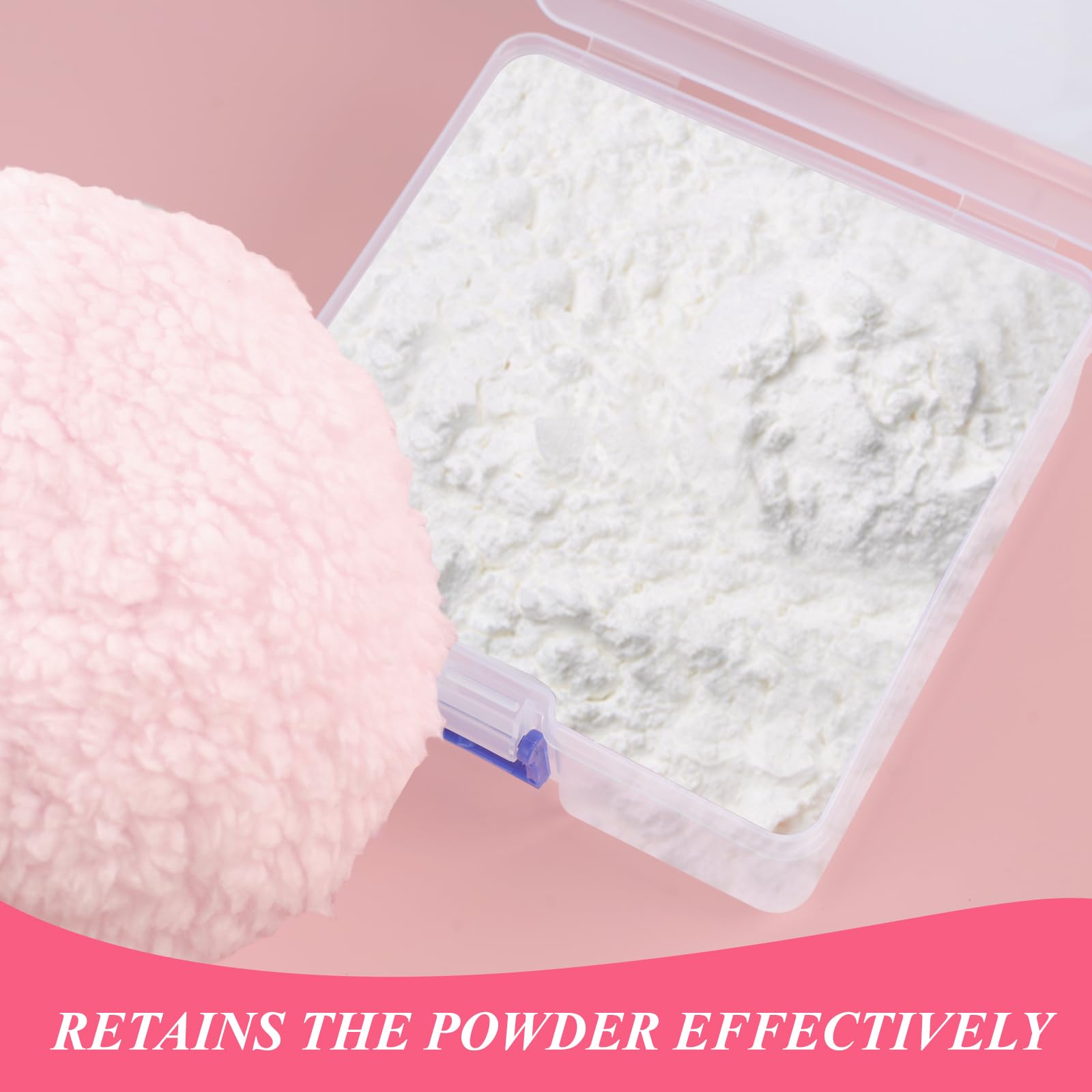 6 Inch Large Powder Puff for Body Powder - Soft Washable Makeup Puff with Container - Ideal for Loose Powder, Setting Powder & Body Powder Application - Perfect for Women's Makeup & Skincare Routine (Pink)