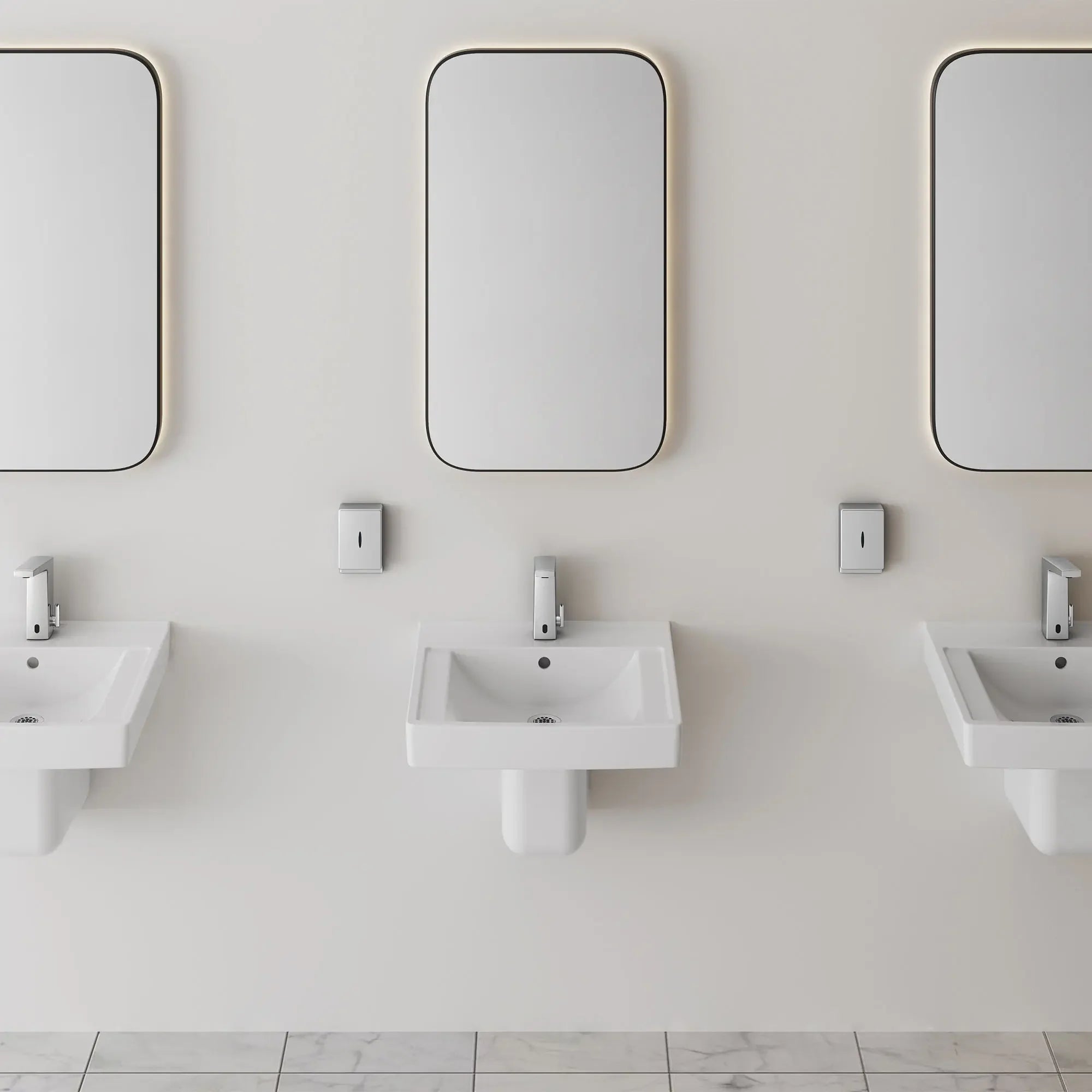 Decorum® 21 x 20.25 Inch (533 x 514 mm) Wall Mounted EverClean® Bathroom Sink with Center Hole - Perfect for Small Bathrooms, Powder Rooms & Vanities
