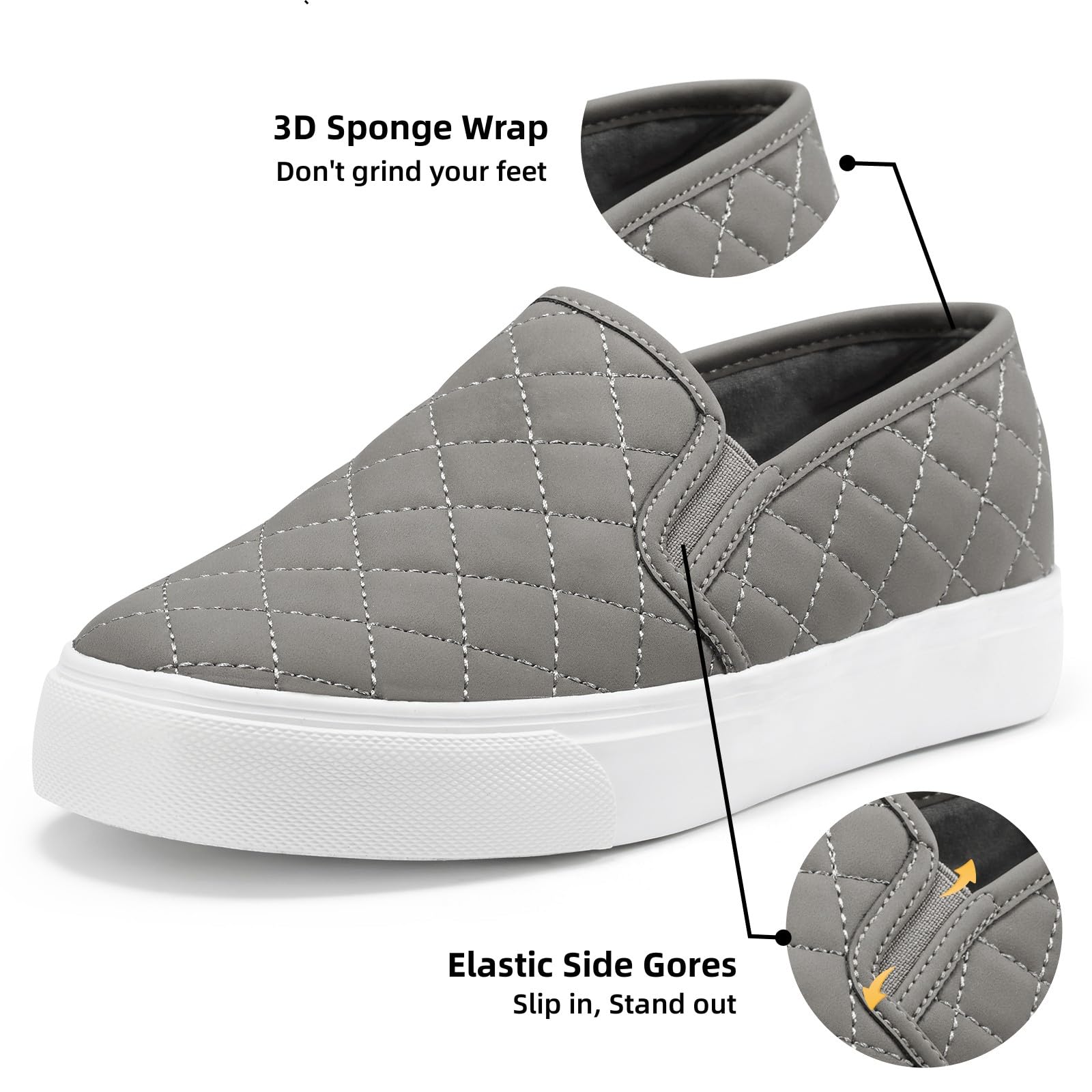 JENN ARDOR Women's Slip-On Sneakers - Comfortable Casual Walking Shoes | Fashionable Flats for Everyday Wear, Work & Travel