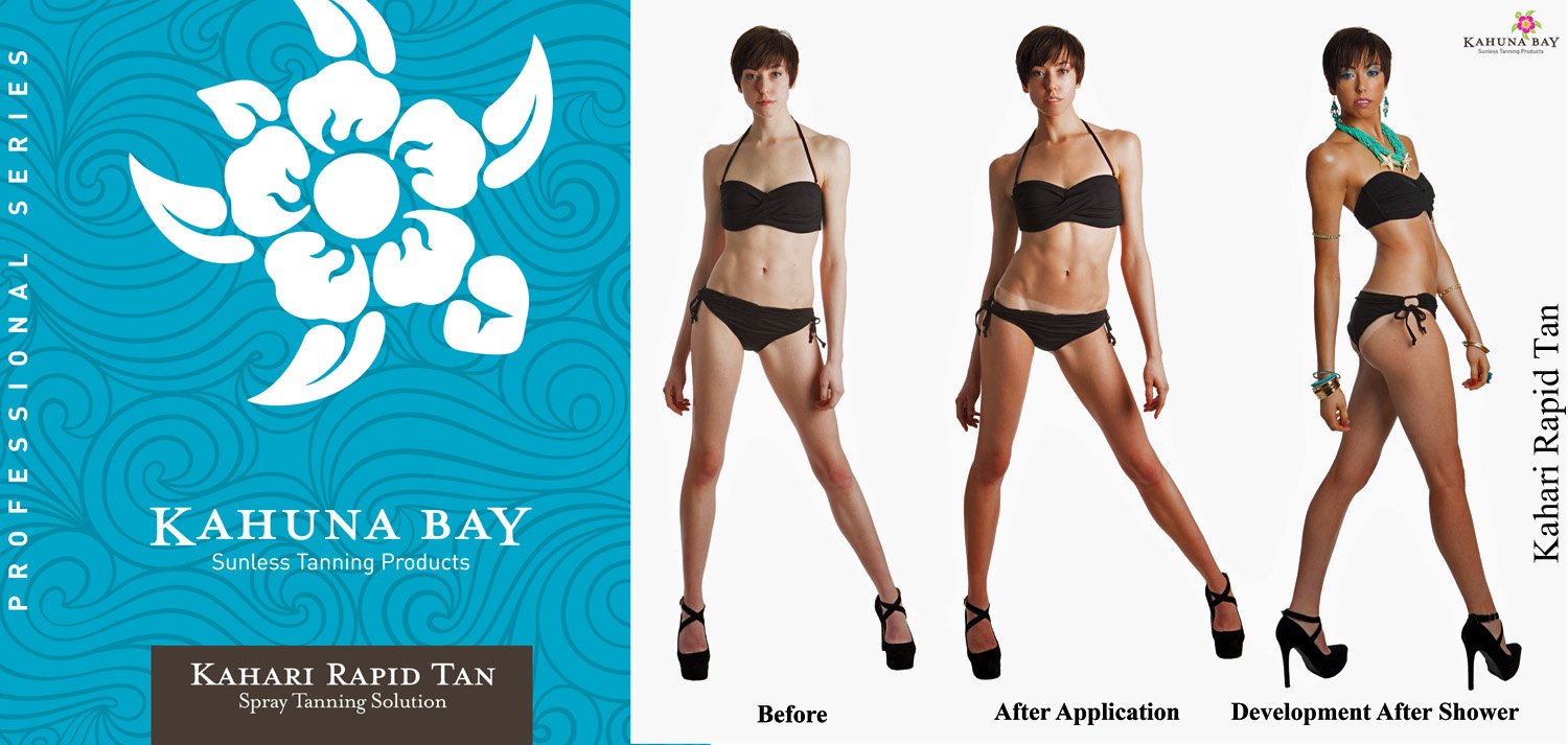 Kahuna Bay Kahari Rapid Tan Fast Development Professional Sunless Spray Tanning Solution 128 oz - Dark Bronzing Lotion for Spray Tan Booth & At-Home Use
