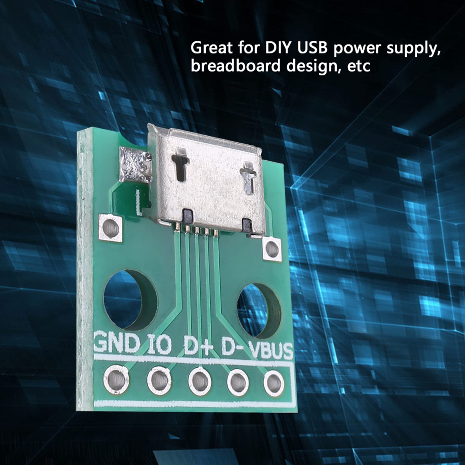 10PCS Micro USB Female to DIP Adapter Board - 5 Pin 2.54mm Pitch Converter for DIY Projects, USB Power Supply & Breadboard Prototyping | Perfect for Arduino, Raspberry Pi & Electronics Development