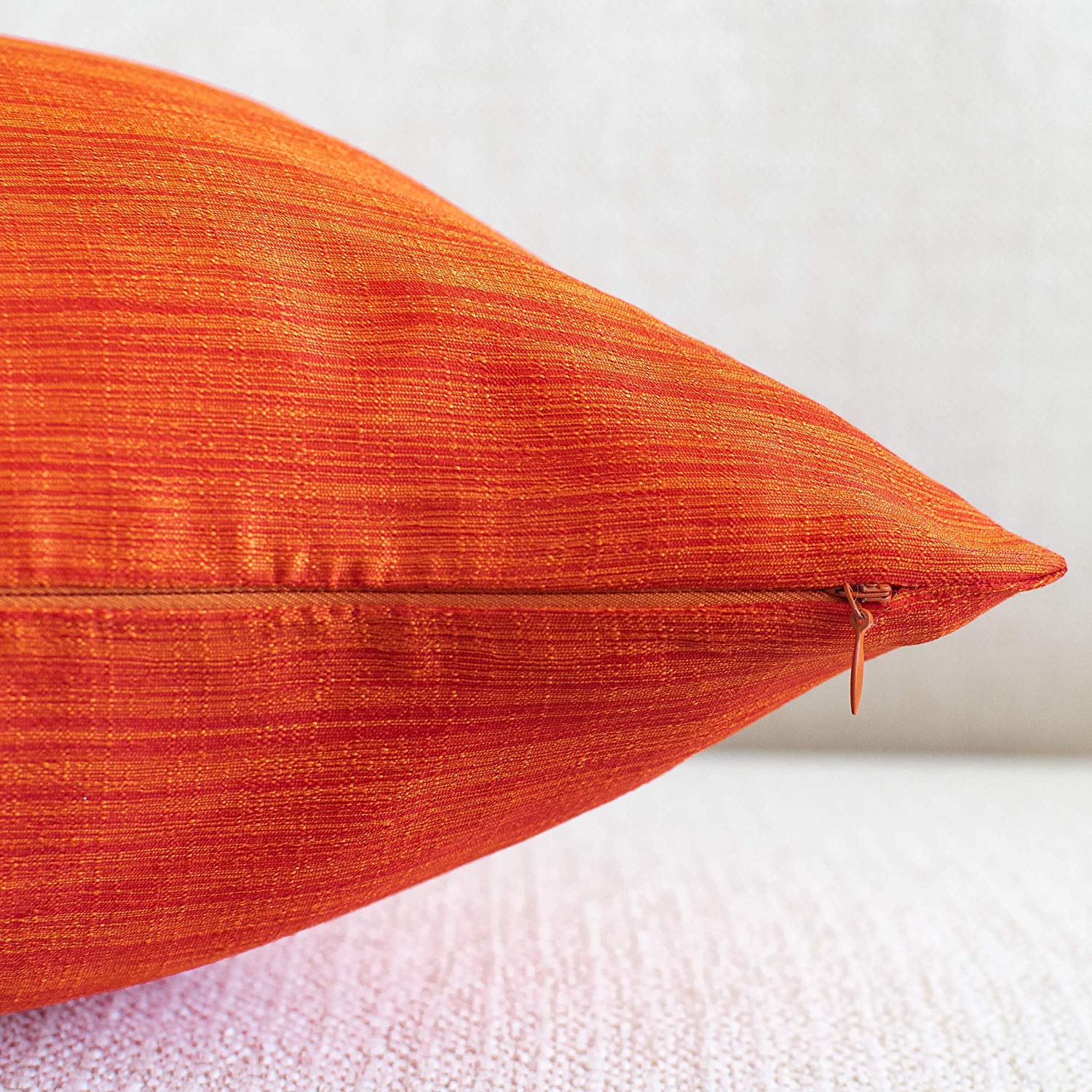 Bright Orange Throw Pillow Covers with White Petals - 20x20 Inch Sofa, Couch & Bed Decor (Pack of 2) - Perfect for Living Room, Bedroom & Home Accent