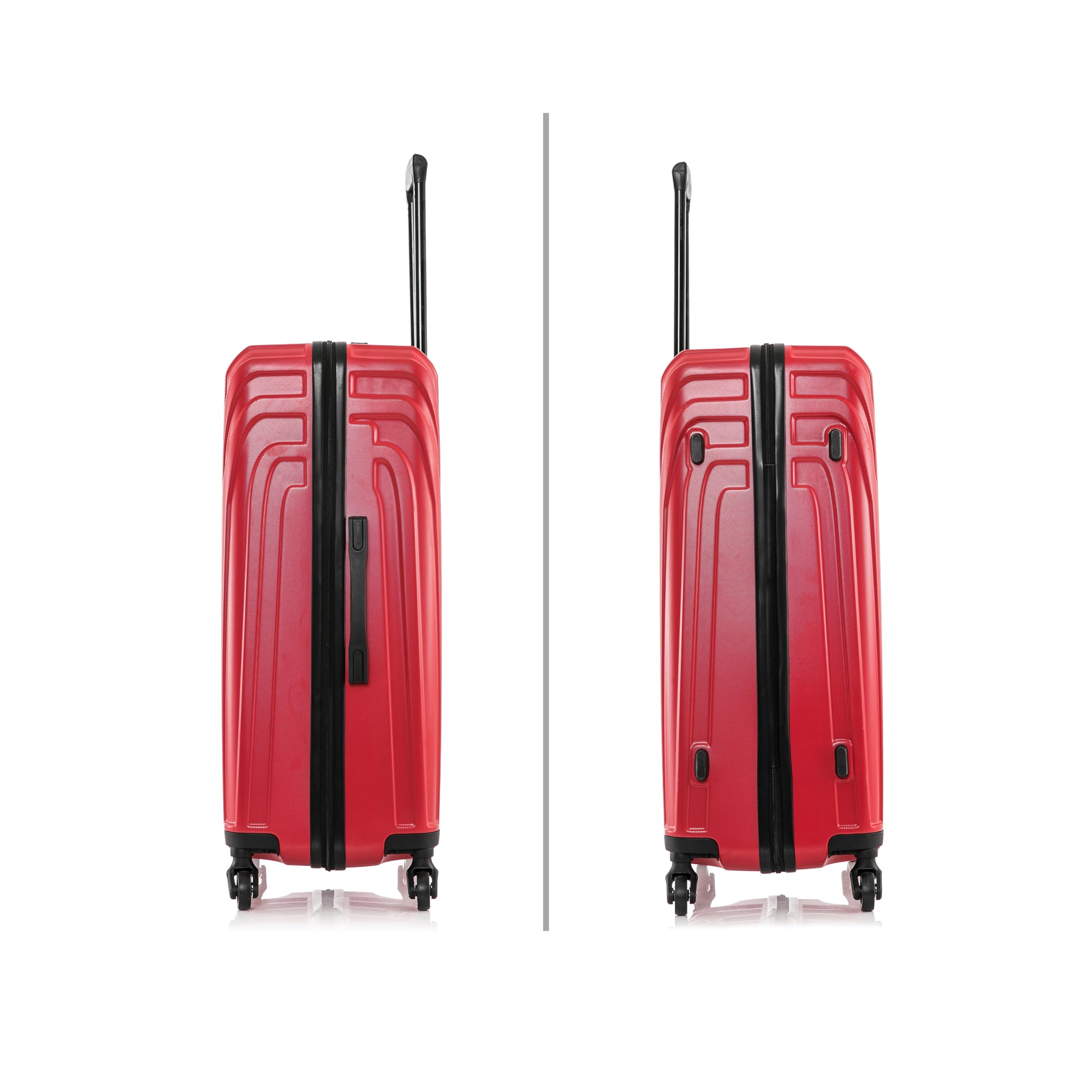 InUSA VASTY 24-Inch Hardside Spinner Luggage - Lightweight Durable Suitcase with Trolley Handle for Air Travel, Medium Checked Bag (Red) - Perfect for Business Trips, Family Vacations & International Travel