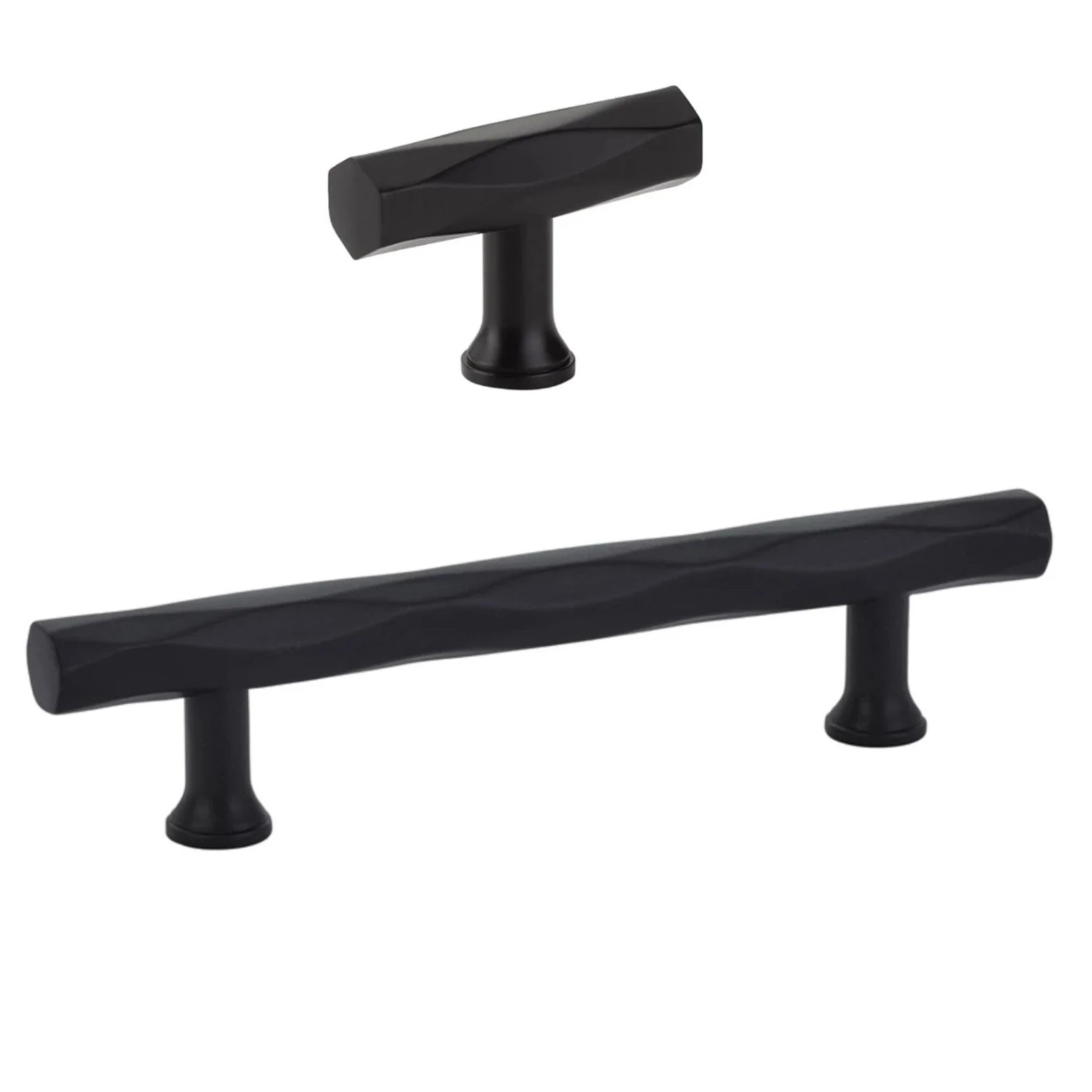 Matte Black T Bar Drawer Pulls - Modern American Design for Kitchen Cabinets, Dressers & Furniture Hardware (Set of 10) - Perfect for Home Renovation & DIY Projects