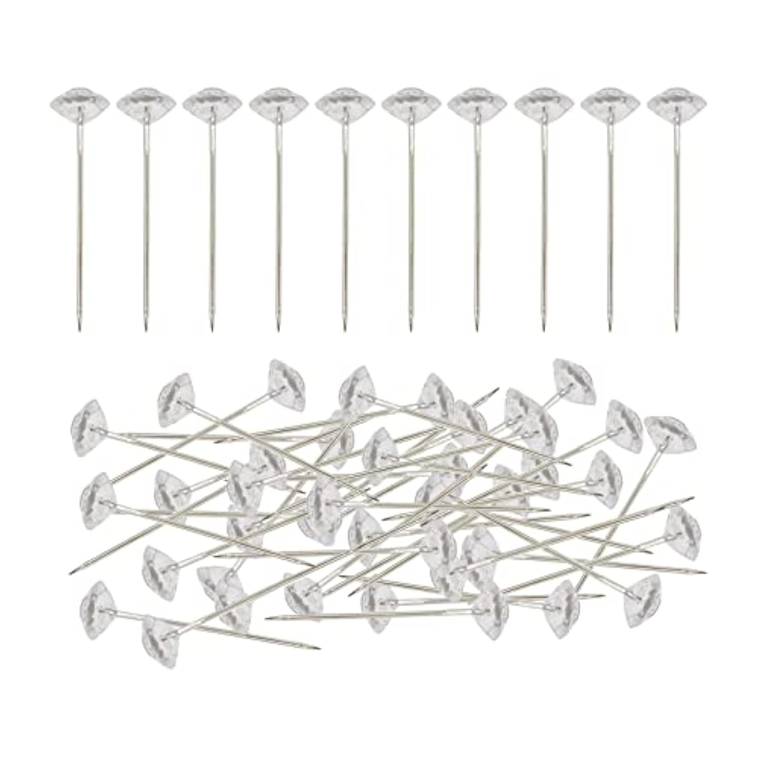 500Pcs Crystal Diamond Head Pins for DIY Jewelry & Wedding Decor - Floral Rhinestones Straight Pins for Bouquets & Corsages