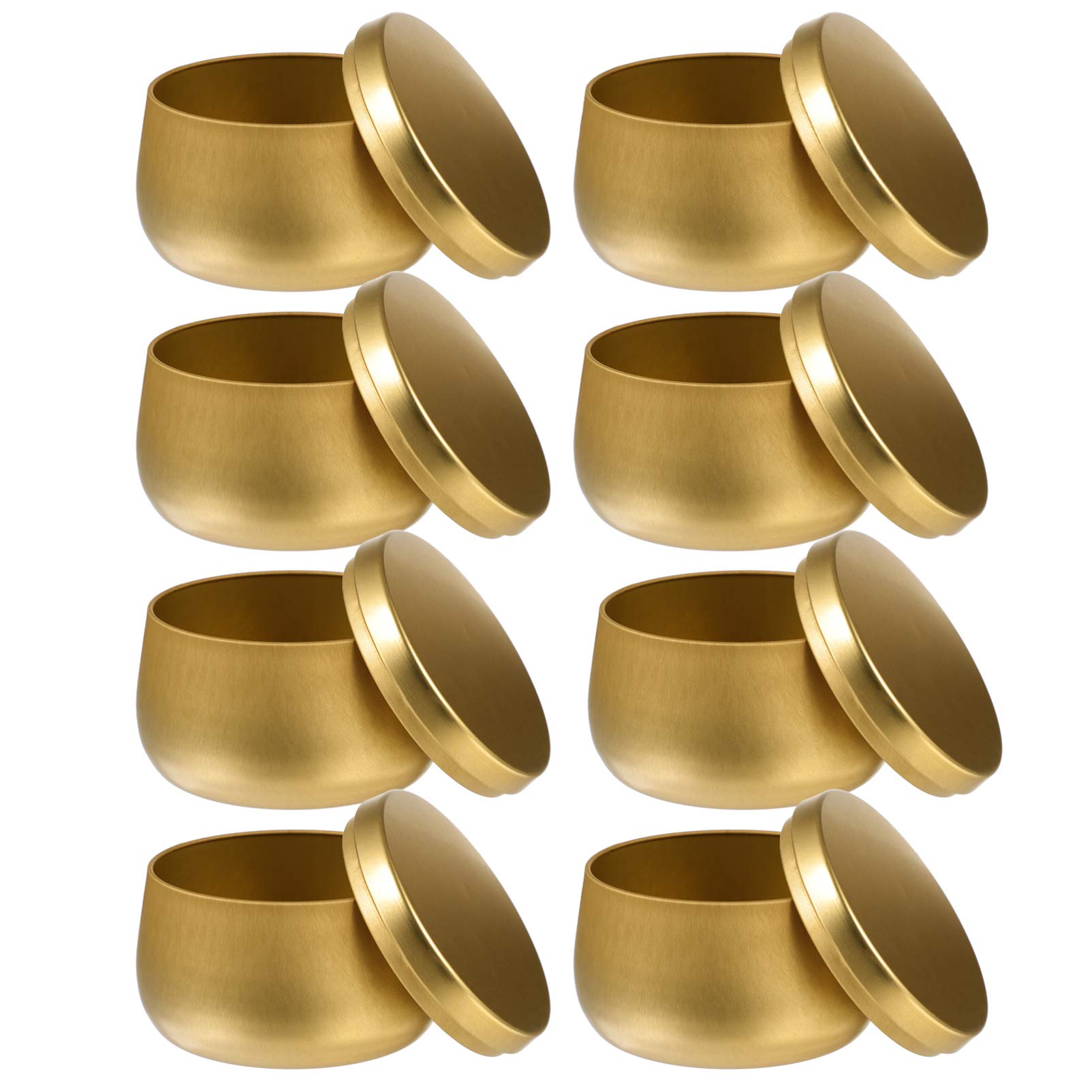 EXCEART 8-Piece Airtight Tea Tin Can Set with Lids - Round Metal Storage Containers for Tea, Candles, Candy, Beads & Jewelry - Perfect for Valentine's Day Gifts, Kitchen Organization & Craft Supplies