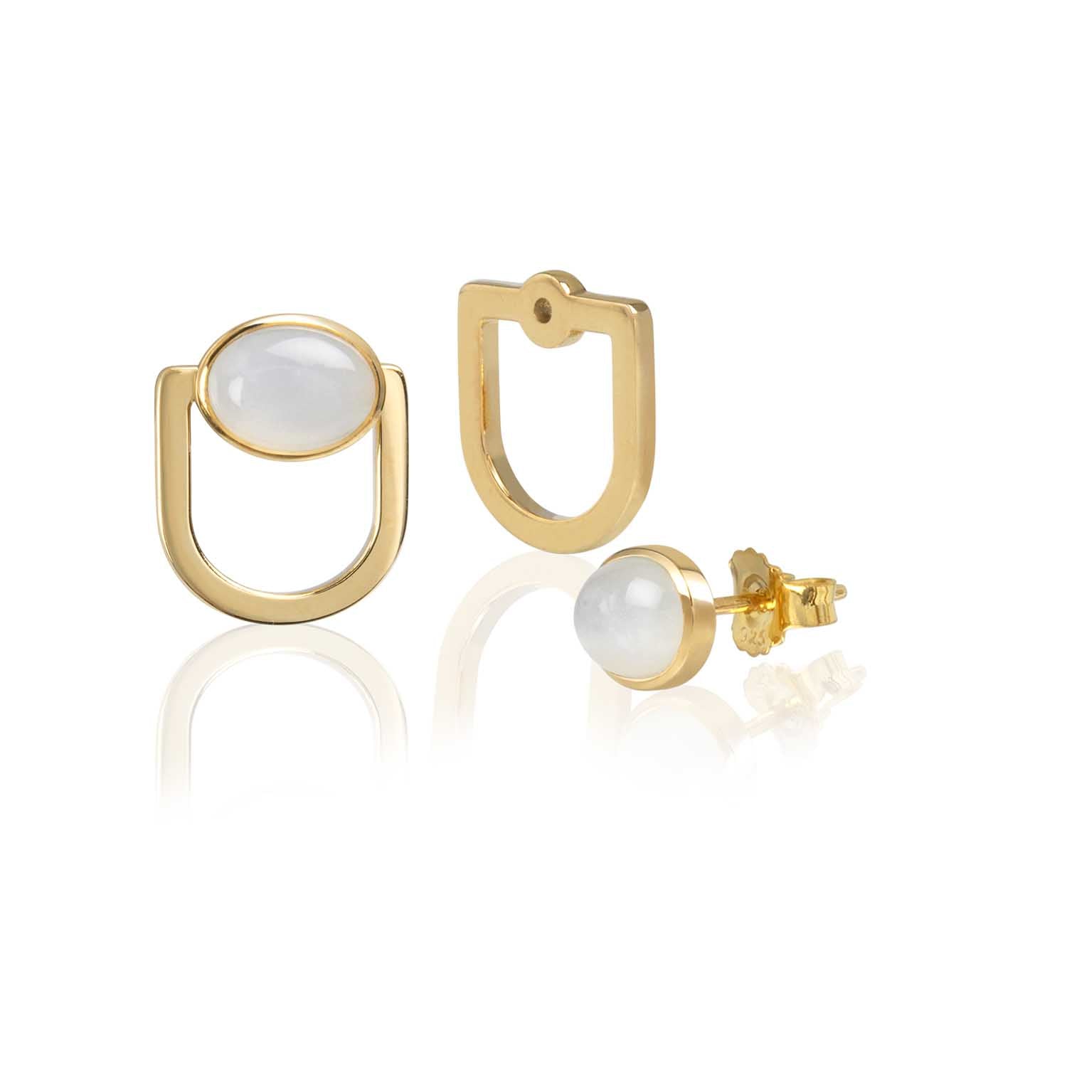 Moonstone Tide Convertible Post Earrings - Elegant Sterling Silver Jewelry for Women | Perfect for Weddings, Parties & Everyday Wear