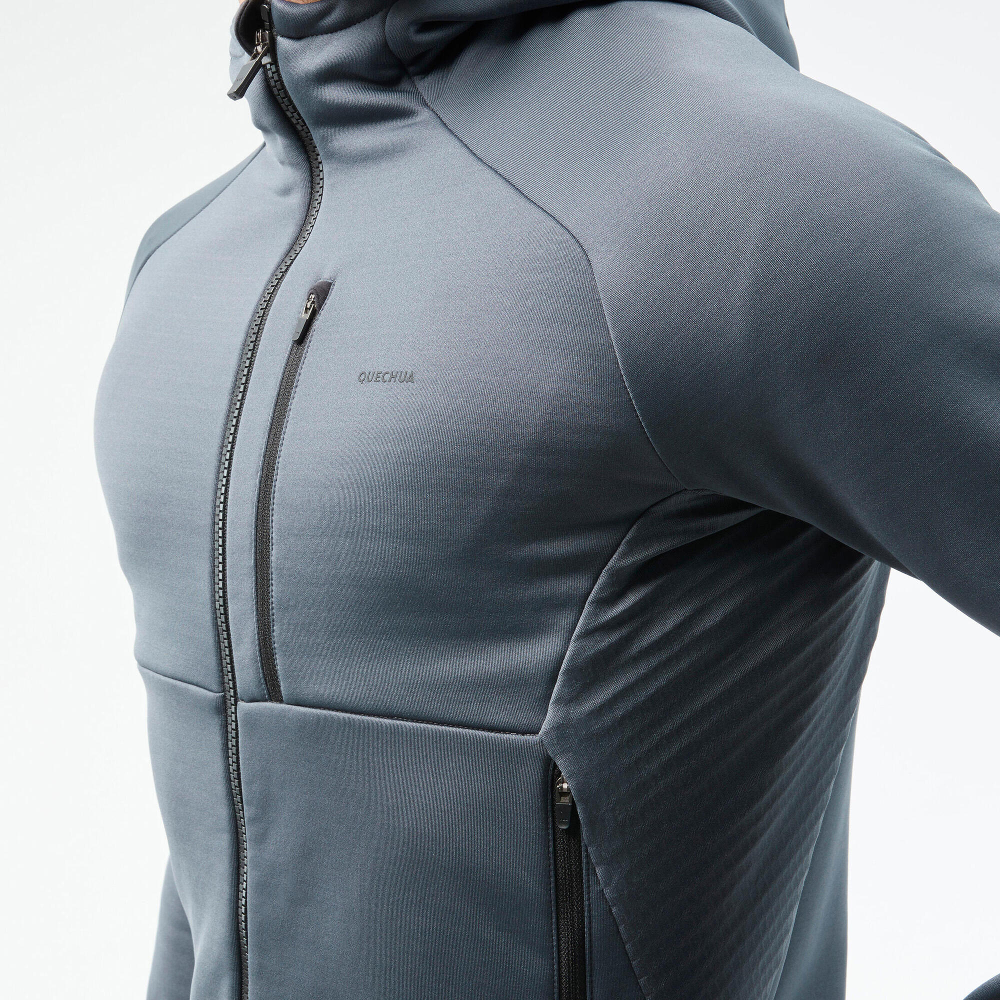 Quechua Men's MH520 Hooded Fleece Jacket for Hiking & Outdoor Adventures - Warm & Comfortable for Camping, Trekking & Winter Sports