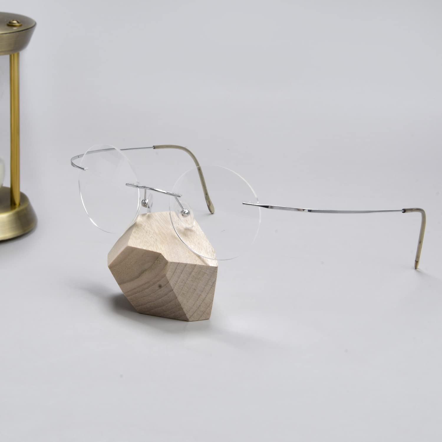 Titanium Rimless Round Reading Glasses for Men - Lightweight Circle Readers for Reading & Computer Use