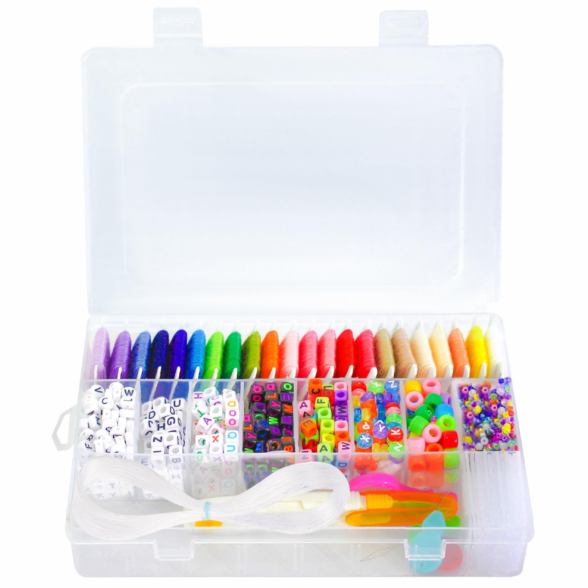 Peirich Friendship Bracelet Making Kit with 1900+ pcs - Includes Letter Beads (A-Z), 22 Multi-Color Embroidery Floss & Jewelry String - DIY Bracelet Craft Supplies for Teens, Best Christmas & Birthday Gifts for Girls (Perfect for Parties, Summer Camp & DIY Jewelry Projects)