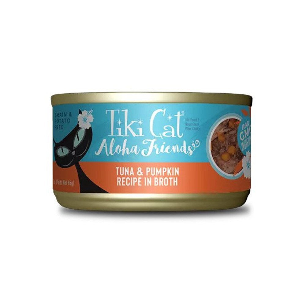 Premium Aloha Friends Cat Food - Tuna, Shrimp & Pumpkin Recipe in Broth - Grain-Free Wet Cat Food for Adult & Senior Cats - Perfect for Picky Eaters & Digestive Health - Ideal for Mealtime, Travel & Special Treats