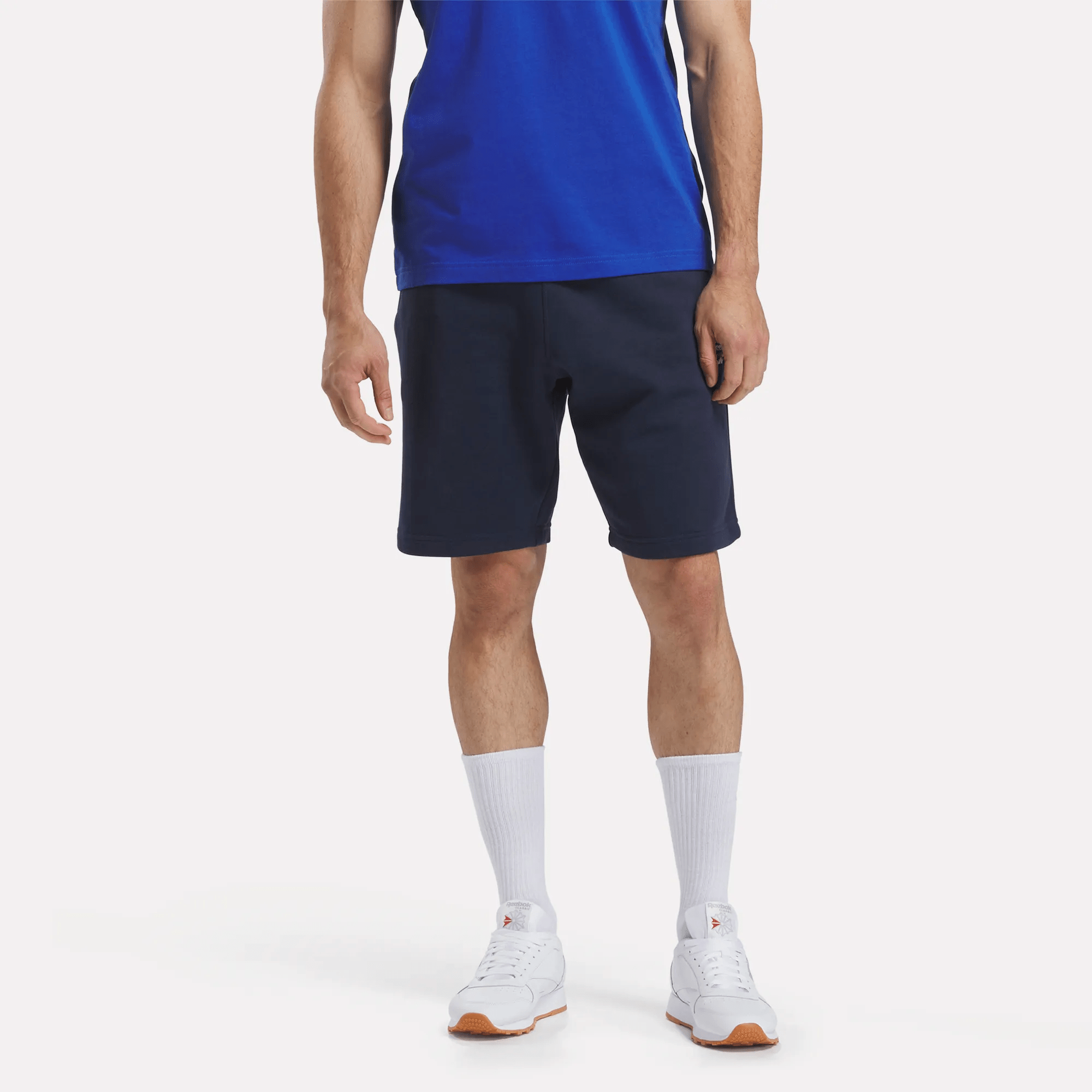 Reebok Men's Identity Small Logo Fleece Shorts - Comfortable Athletic Lounge Shorts for Running, Gym & Casual Wear