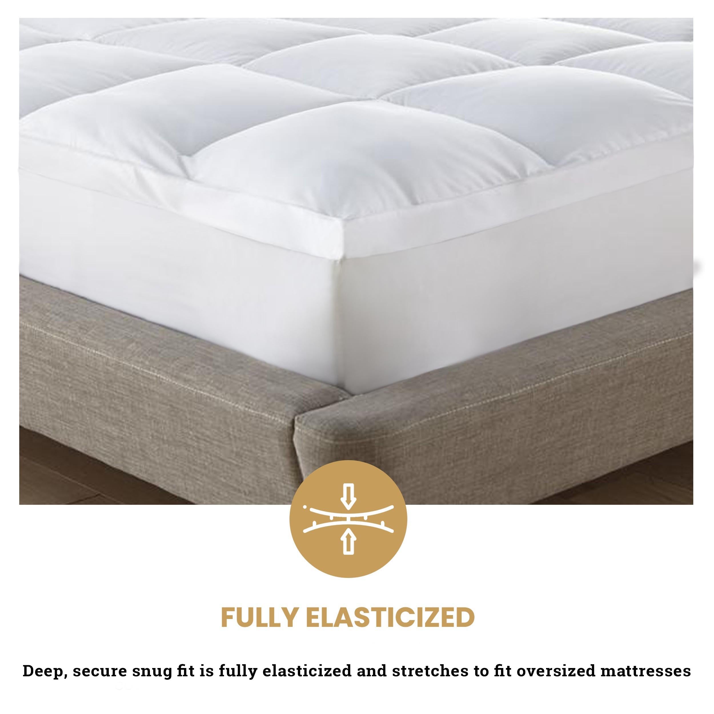 Hypoallergenic Down Alternative 2 Inch Deep Mattress Topper Cover - Breathable & Comfortable for Allergy Relief, Perfect for Bedroom, Guest Room & Dorm Use
