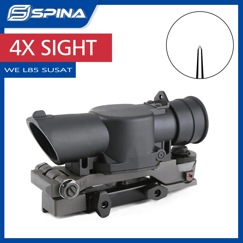 WE L85 SUSAT Type Tactical 4X Magnification Rifle Scope with Quick Detach Weaver Mount - Perfect for Hunting, Target Shooting & Airsoft Games