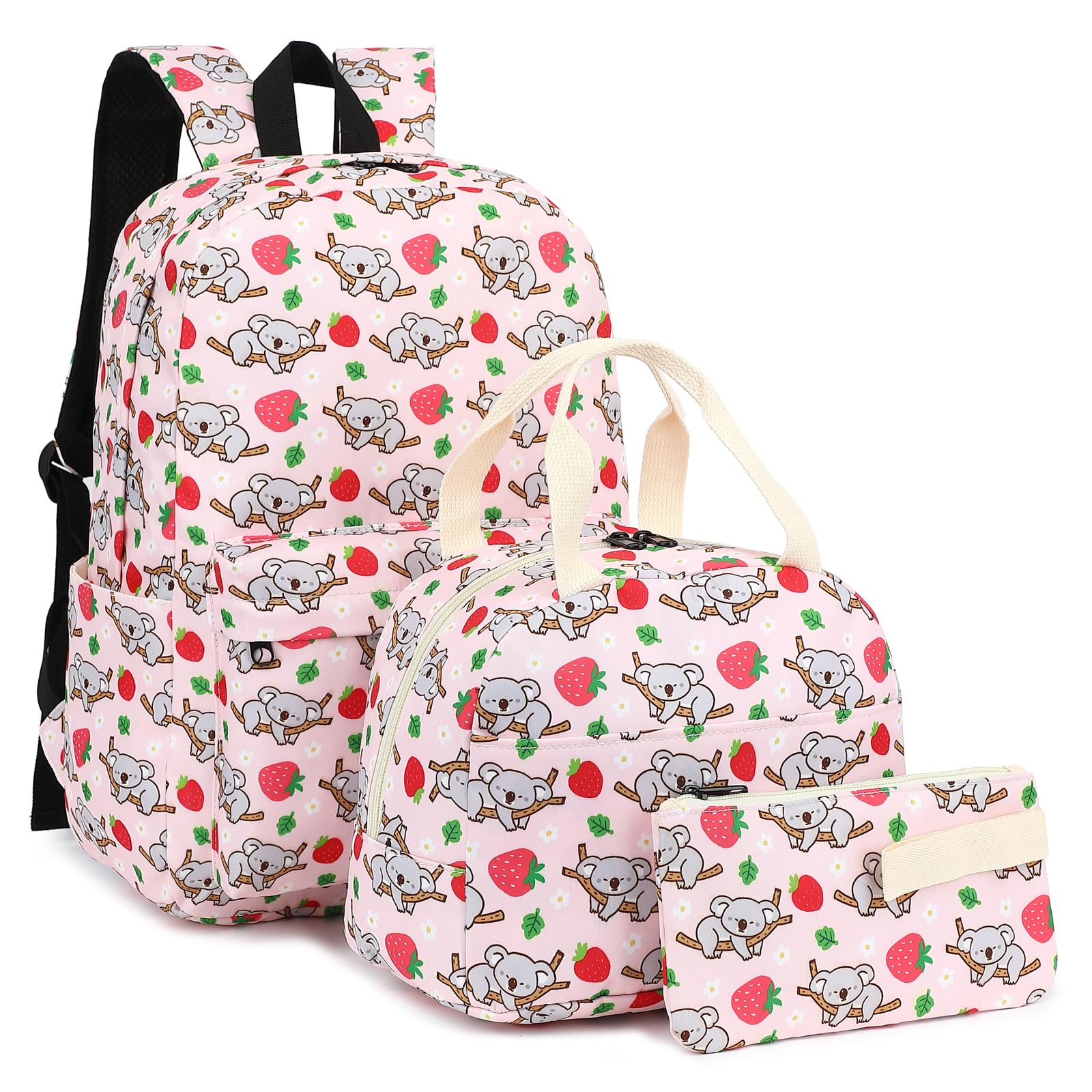 Girls School Backpack Set for Teens - Waterproof Bookbag with Lunch Box & Pencil Case - Perfect for School, Travel & Daily Use