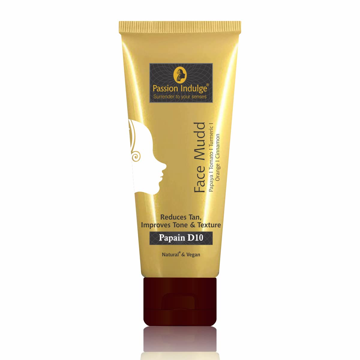 Passion Indulge Papain D10 Natural Face Mud Mask for Tan Removal & Brightening | 100% Natural Vegan Skincare | Aromatherapy Facial Treatment | PETA Certified (100g) - Perfect for Spa Days & Post-Sun Care