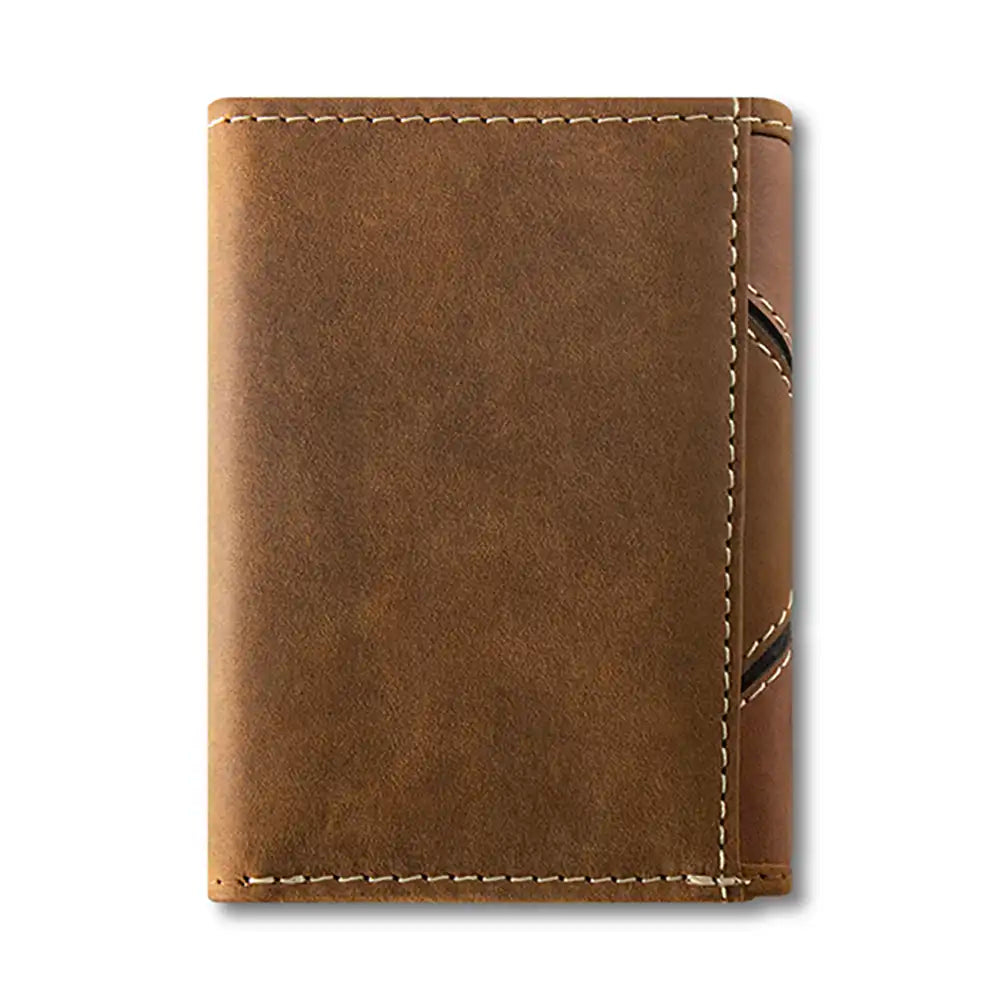 Ariat Patchwork Embossed Genuine Leather Men's Trifold Wallet - Slim RFID Blocking Bifold Wallet for Men, Perfect for Everyday Carry, Travel & Business Use