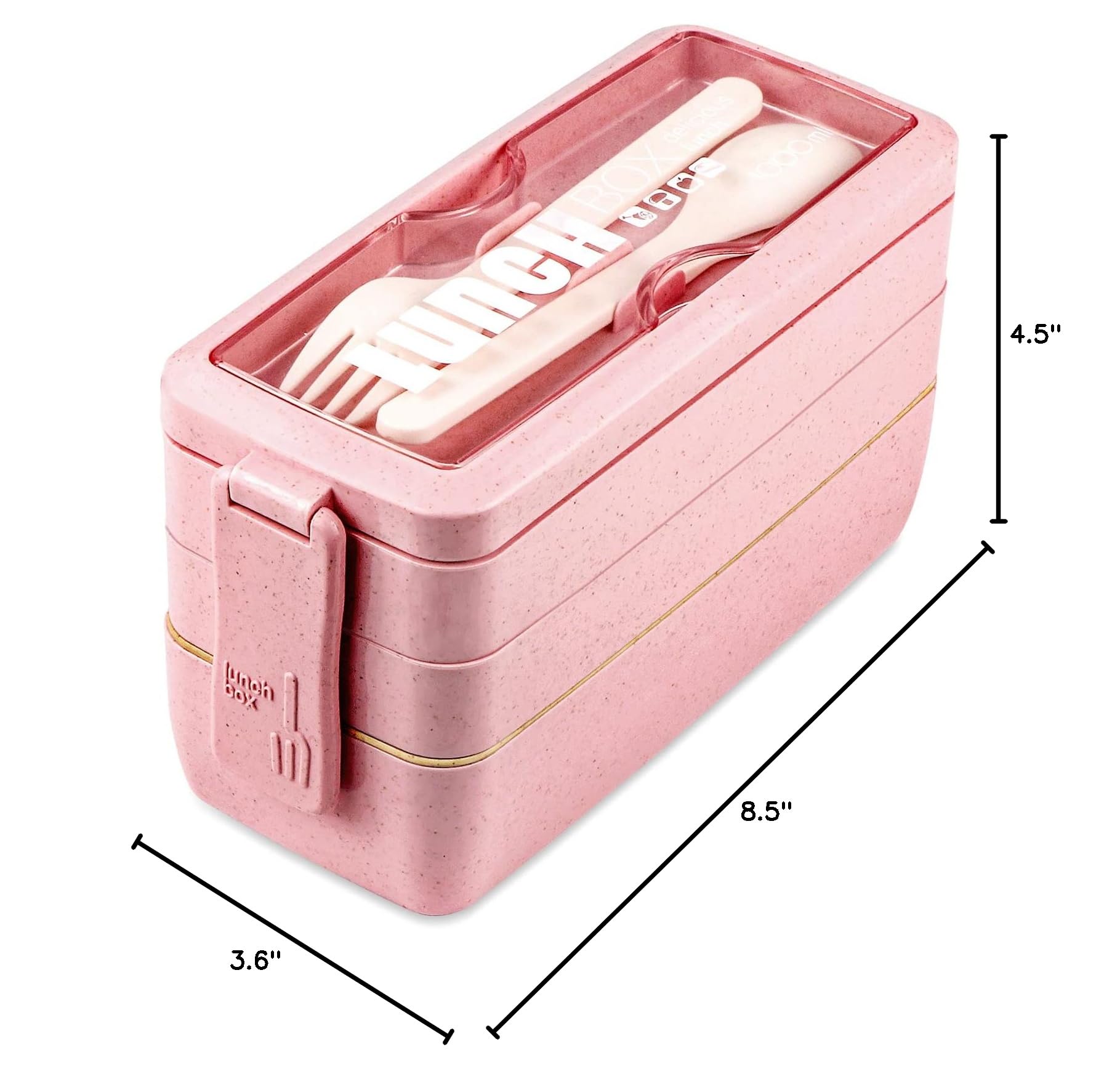 Eco-Friendly Wheat Straw Bento Box - 3-in-1 Leakproof Stackable Lunch Container for Adults & Kids | Perfect for Meal Prep, School Lunches, Office Meals & Picnics