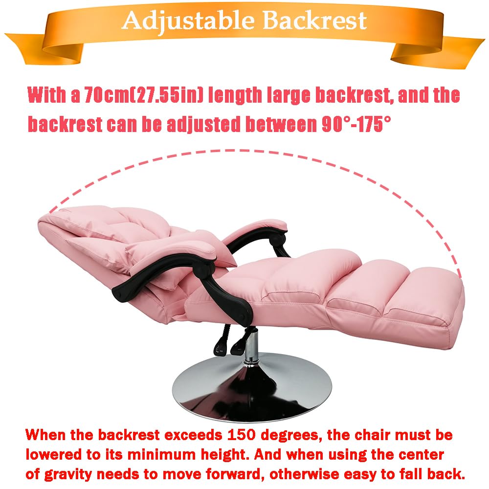 Pink 360 Degree Rotating Adjustable Salon Massage Chair with Air Pressure Lifting - 275LB Capacity Beauty Spa Facial Bed for Salon & Home Office Use - Perfect for Relaxation, Massage Therapy and Professional Treatments