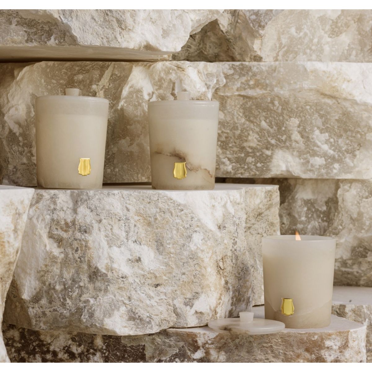 Premium Cire Trudon Abd El Kader Scented Candle in Alabaster Jar - Luxury Home Fragrance for Living Room, Bedroom & Spa Relaxation