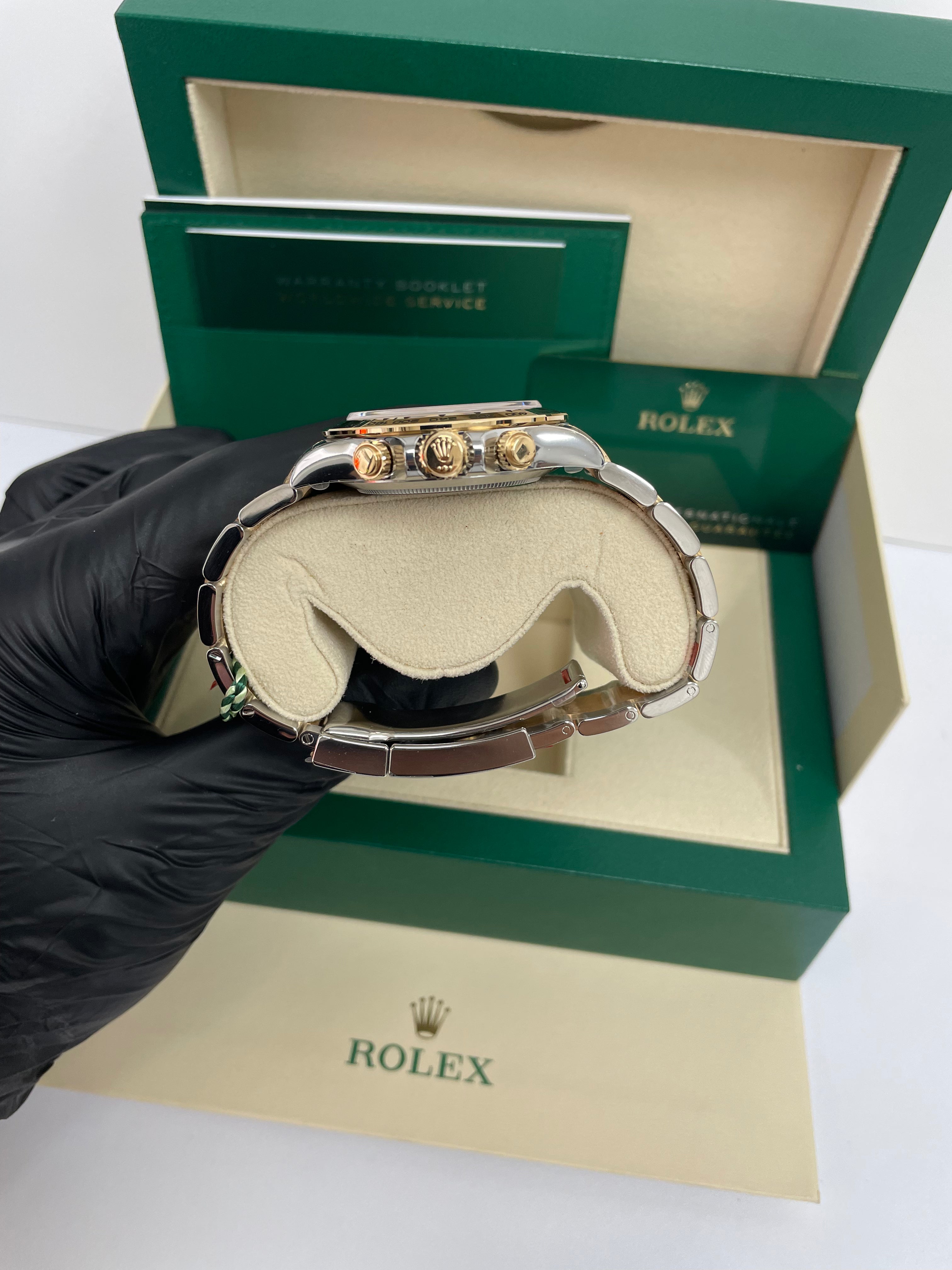 Rolex Daytona 40mm Yellow Rolesor Cosmograph White Index Dial Watch (Ref #116503) - Luxury Men's Chronograph for Business, Gifting & Special Occasions