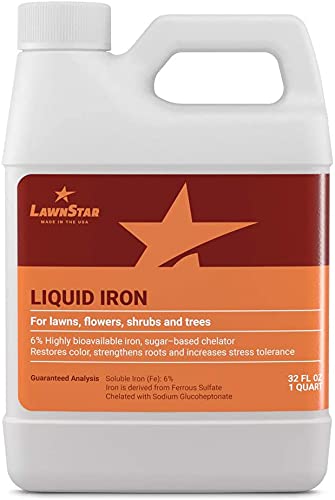 Liquid Iron Supplement for Plants (32 OZ) - EDTA-Free Iron Deficiency Treatment for Lawns, Flowers, Shrubs & Trees - Promotes Healthy Growth & Vibrant Color - Made in USA - Perfect for Gardening, Landscaping & Indoor Plant Care