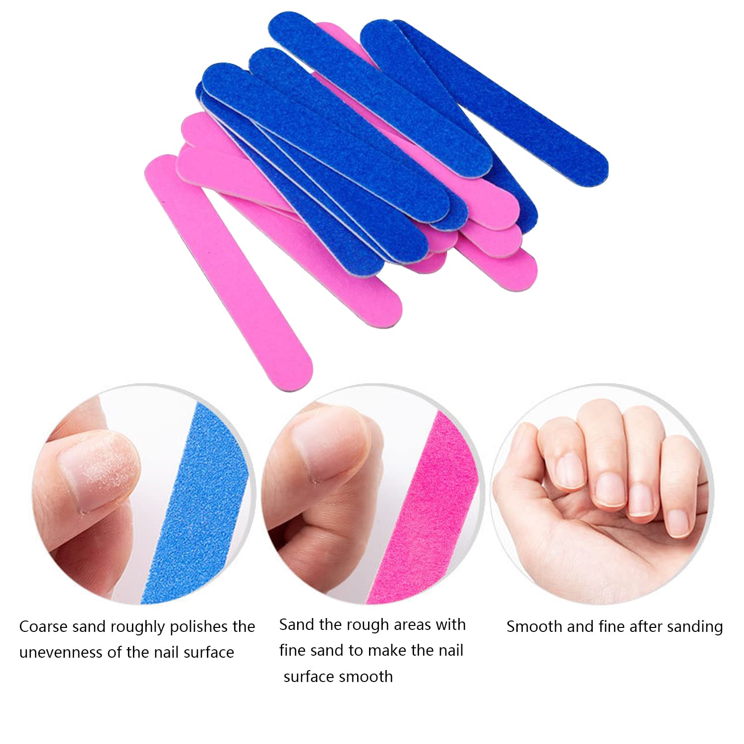 100-Piece Disposable Nail Files - Dual Sided 180/240 Grit Nail Buffer & Polisher - Professional Nail Repair & Shining Tool for Home, Salon & Travel Use