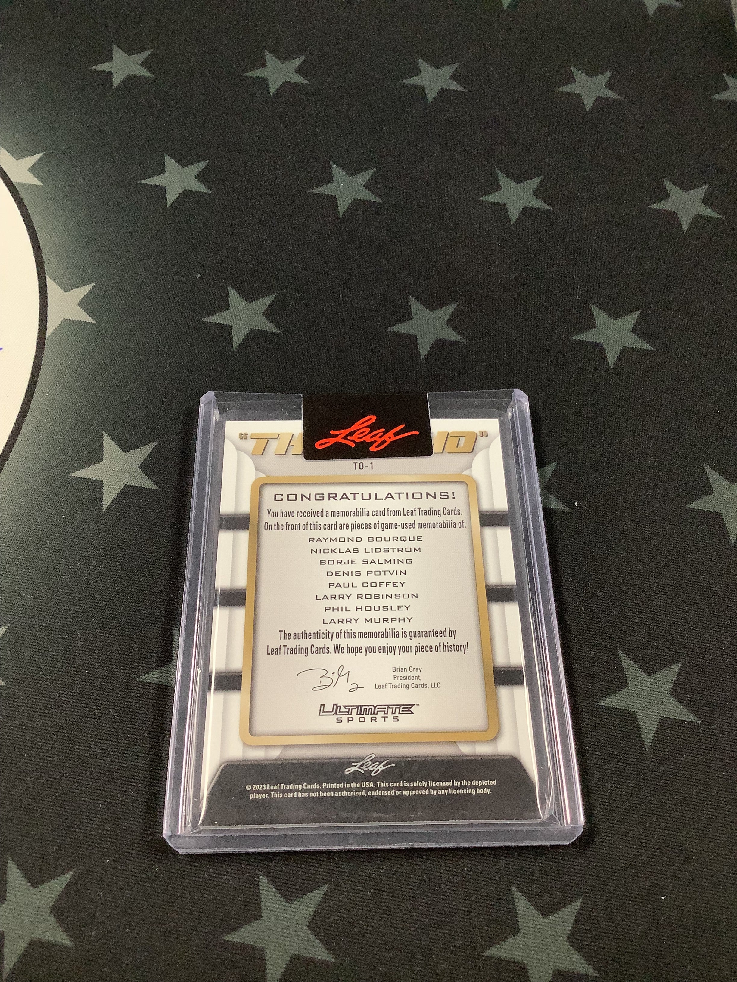 2023 LEAF The Ocho Patch Bourque/Lidstrom/Potvin/Salming/Coffey/Robinson/Housley/Murphy #T0 1/25 - Rare Hockey Trading Card for Collectors, Fans & Sports Memorabilia Enthusiasts - Perfect for Display, Gifts & Investment