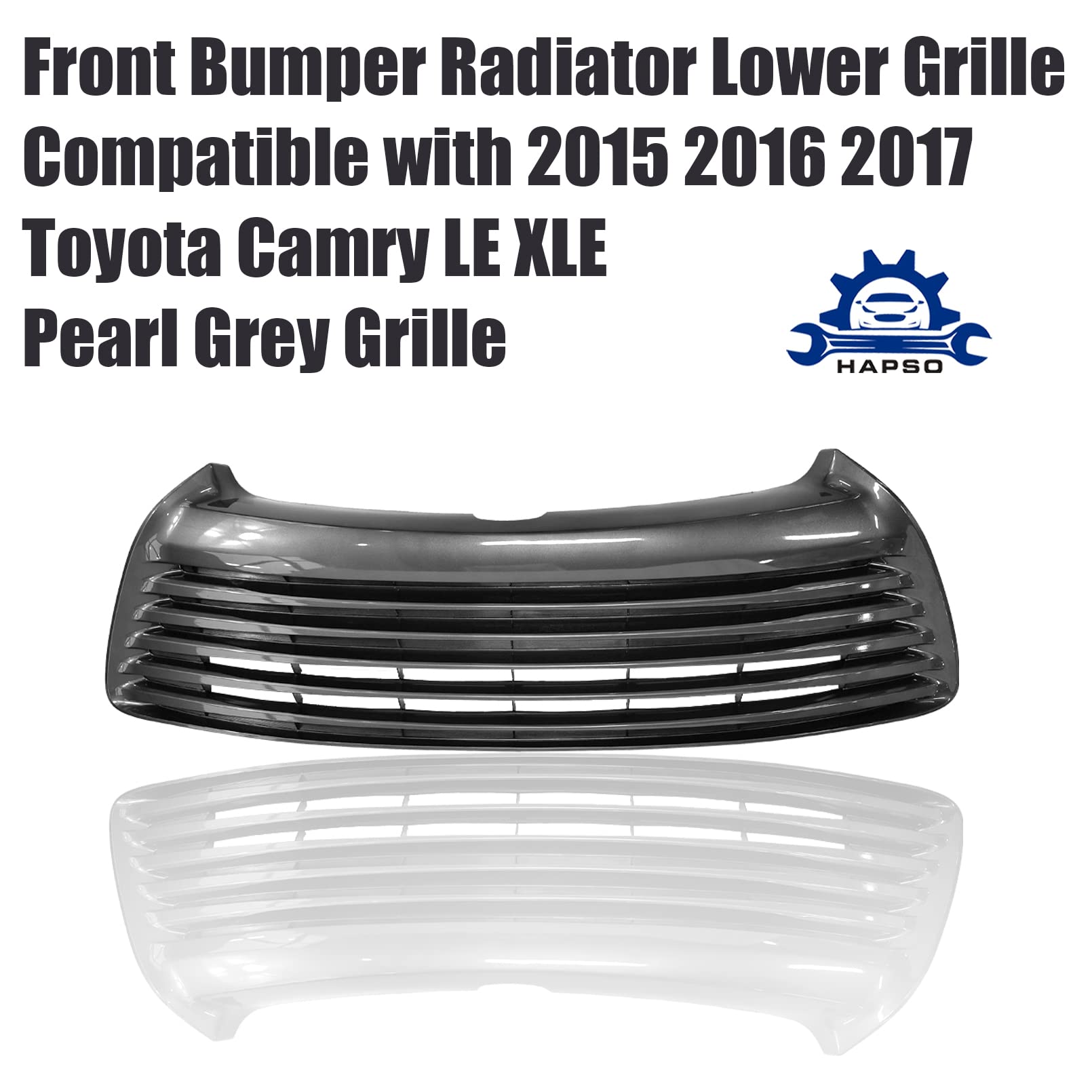 Pearl Grey Front Bumper Lower Grille Replacement for 2015-2017 Toyota Camry LE/XLE Models | ABS Plastic TO1036158 & 5311206260 | Perfect for Car Restoration & Custom Upgrades