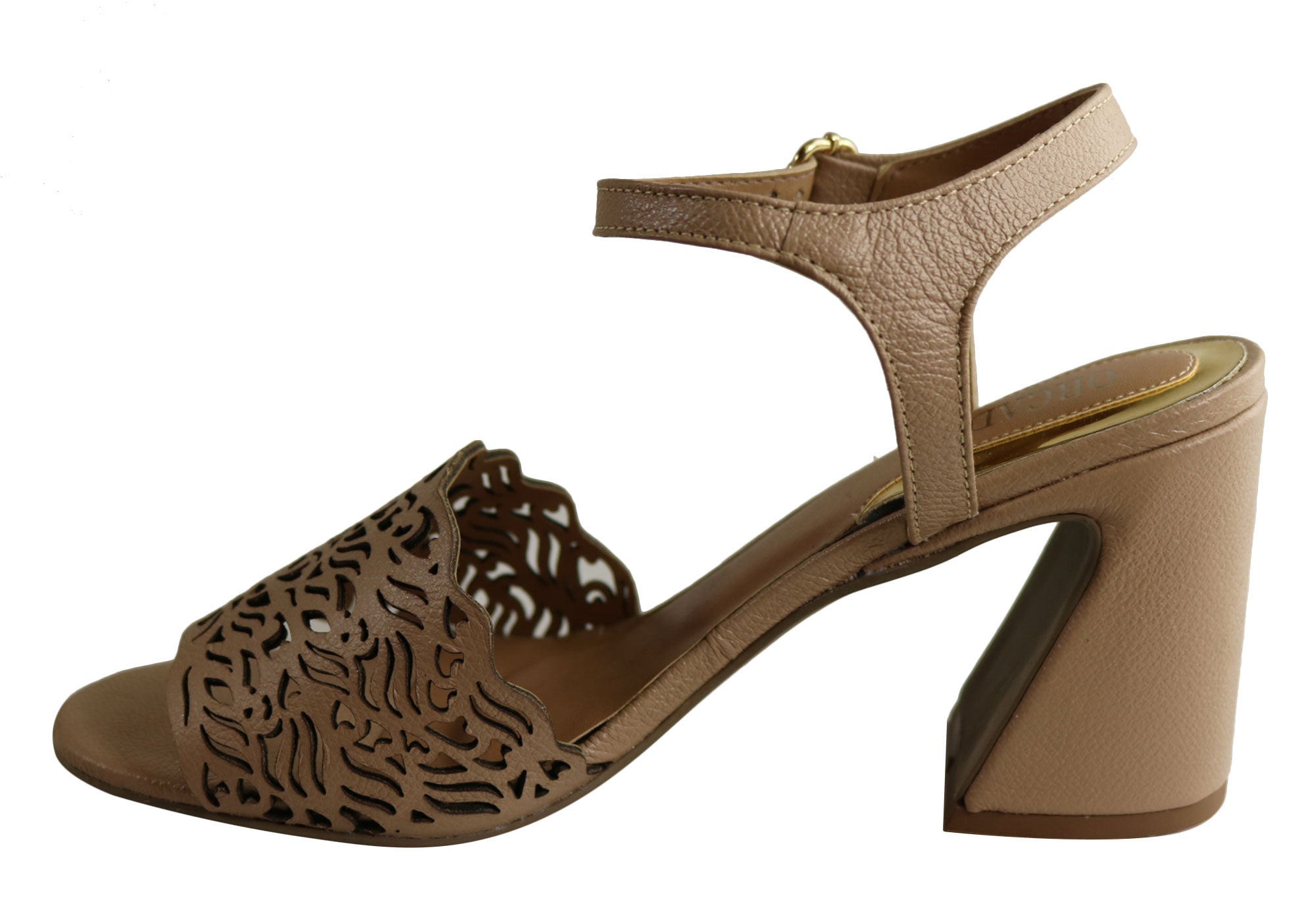 Orcade Mena Women's Fashion Leather High Heel Sandals - Made in Brazil - Perfect for Parties, Weddings & Evening Events