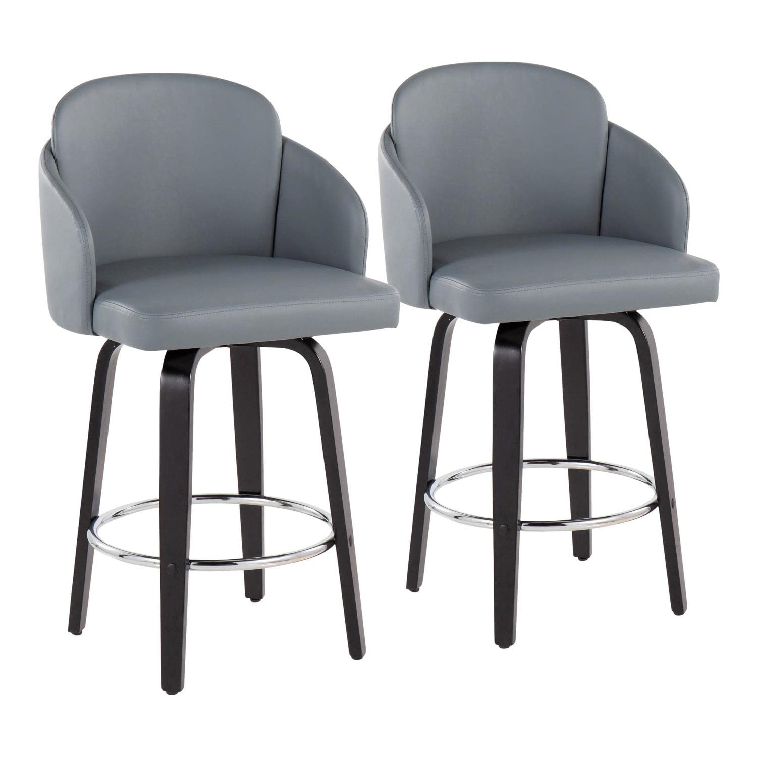 LumiSource Dahlia Black Wood Counter Stools Set of 2 - 24