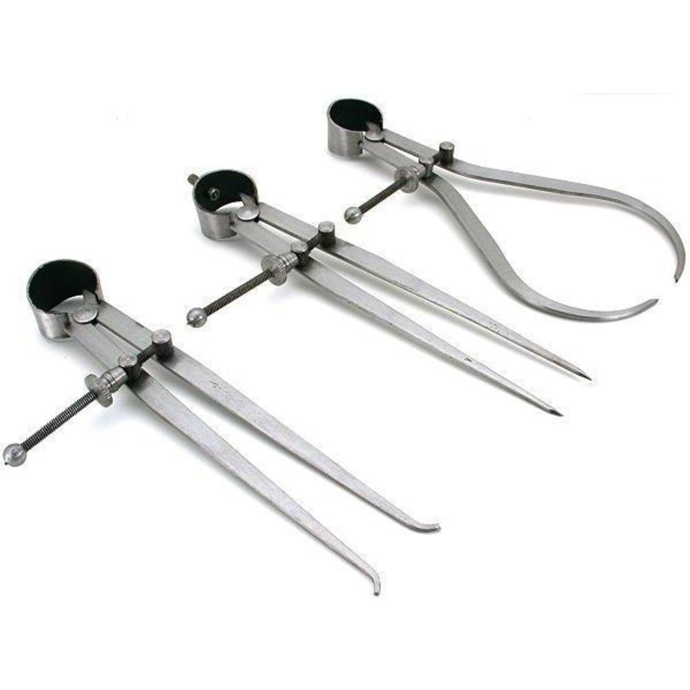 3-Piece Spring Caliper Set - Inside, Outside & Divider Calipers (3