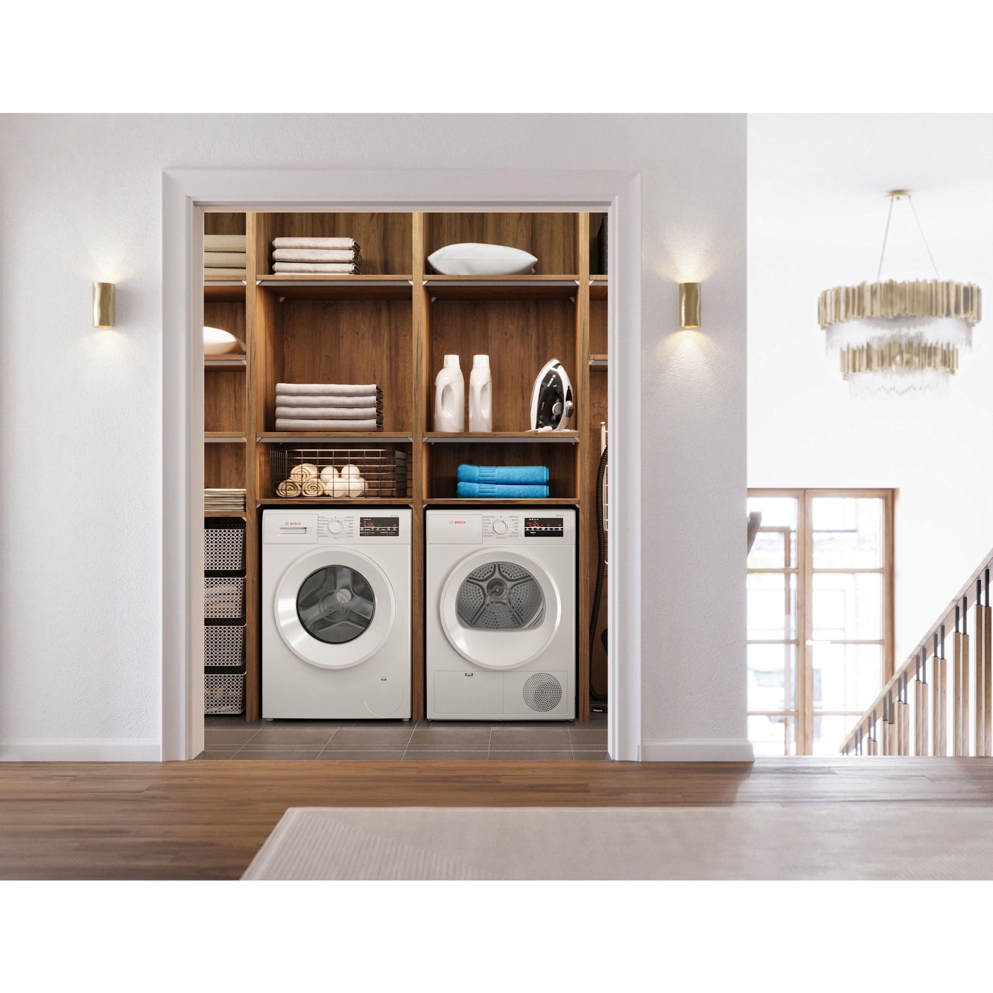 Bosch WGA14400UC WPA12100UC White Front Load Washer and Dryer Pair - Perfect for Laundry Rooms & Small Spaces