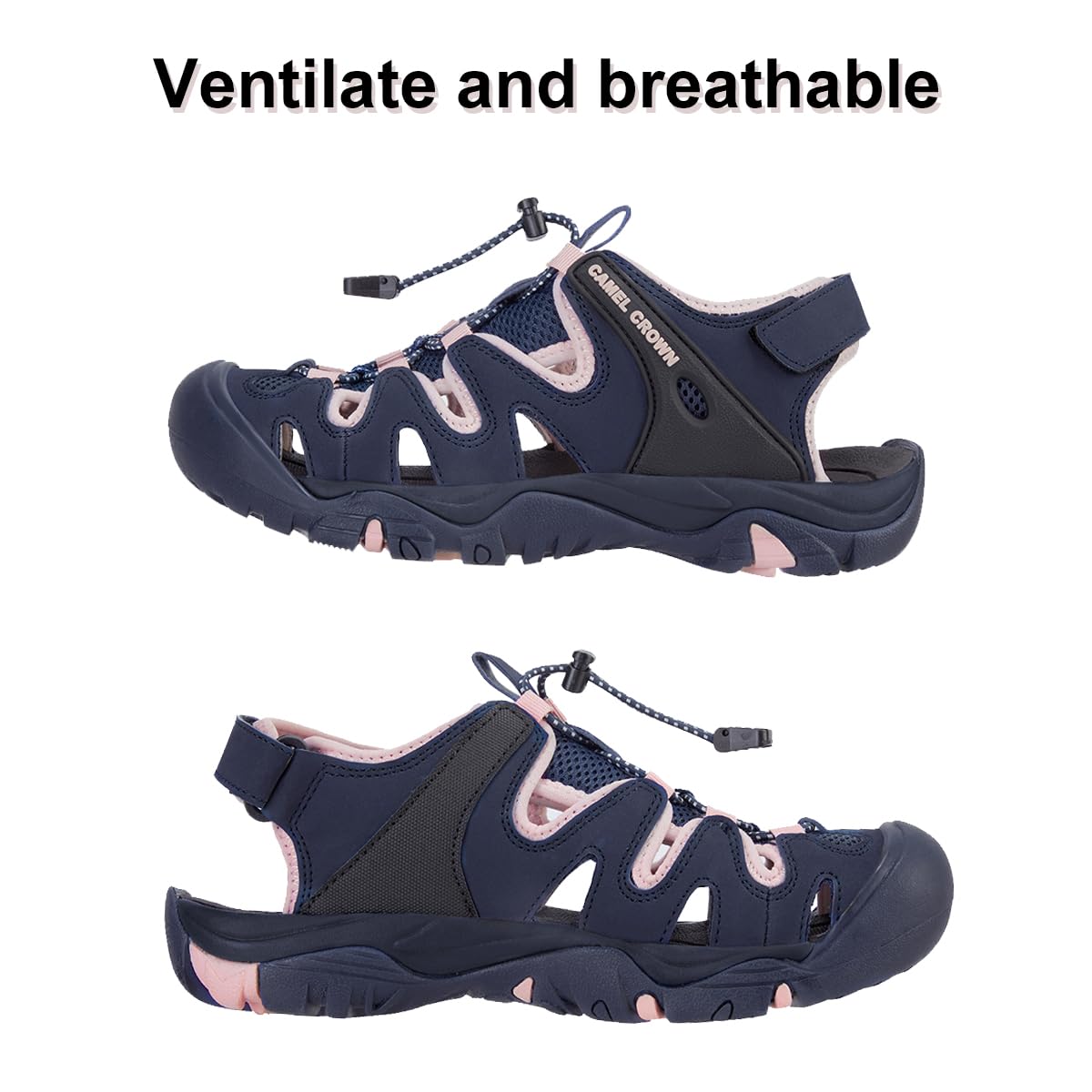 CAMEL CROWN Women's Hiking Sandals - Waterproof Closed Toe for Beach & Outdoor