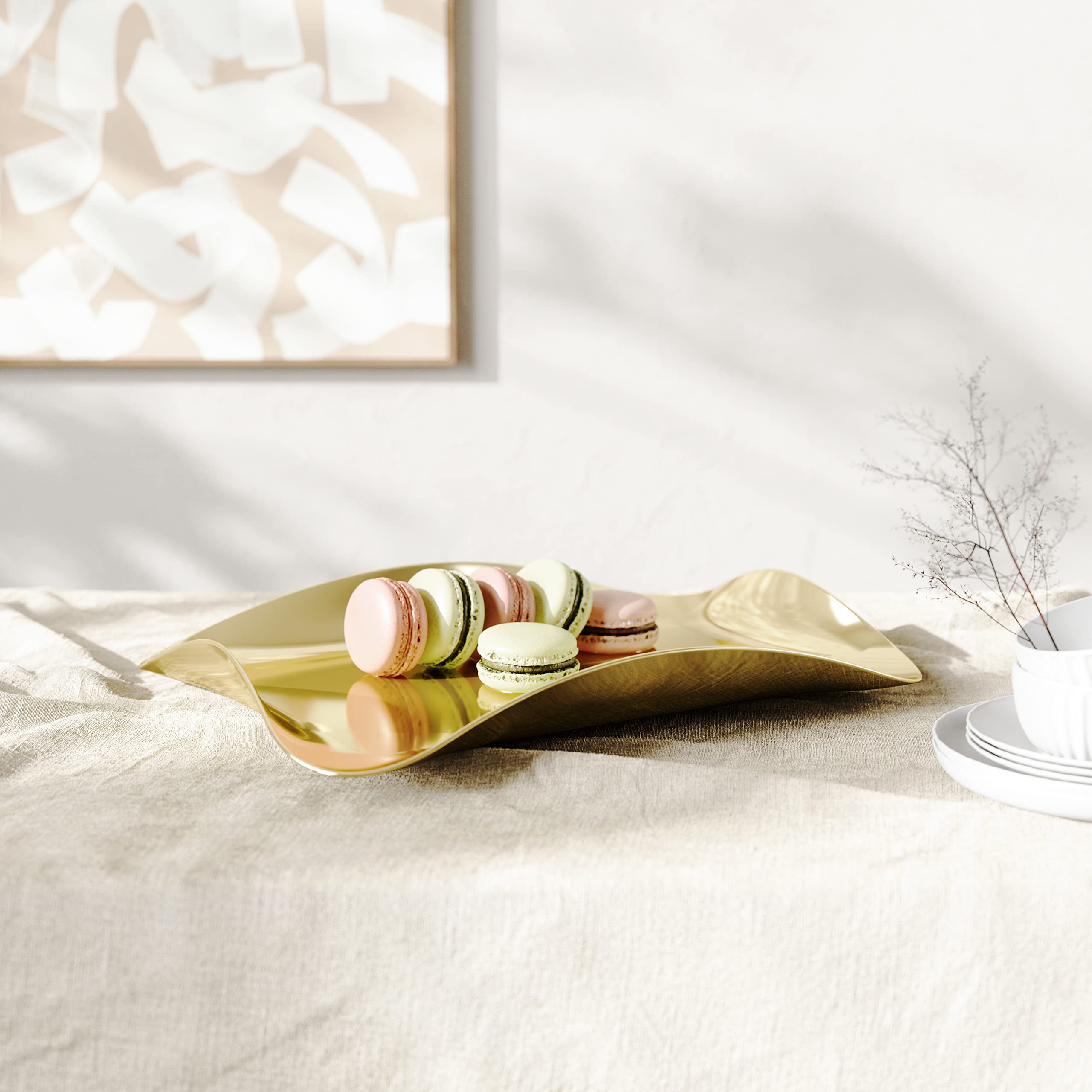 Umbra Brass Wave Tray - Stylish Home Decor for Living Room