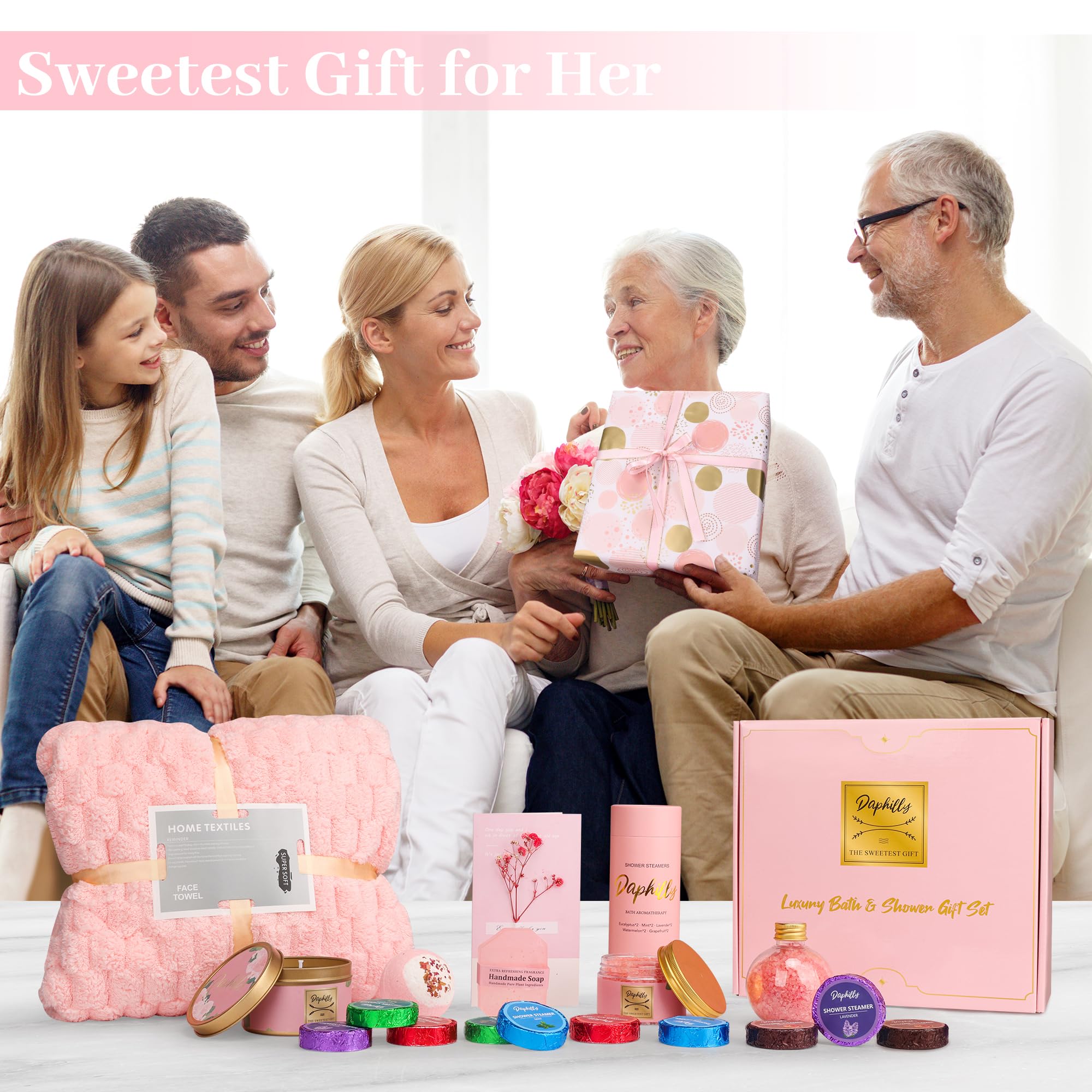Relaxing Rose Spa Gift Basket for Women - Self Care Kit with Birthday, Get Well Soon & Christmas Gifts - Perfect Spa Day Present for Mom, Wife, Sister or Girlfriend | Ideal for Home Relaxation, Stress Relief & Pampering Sessions