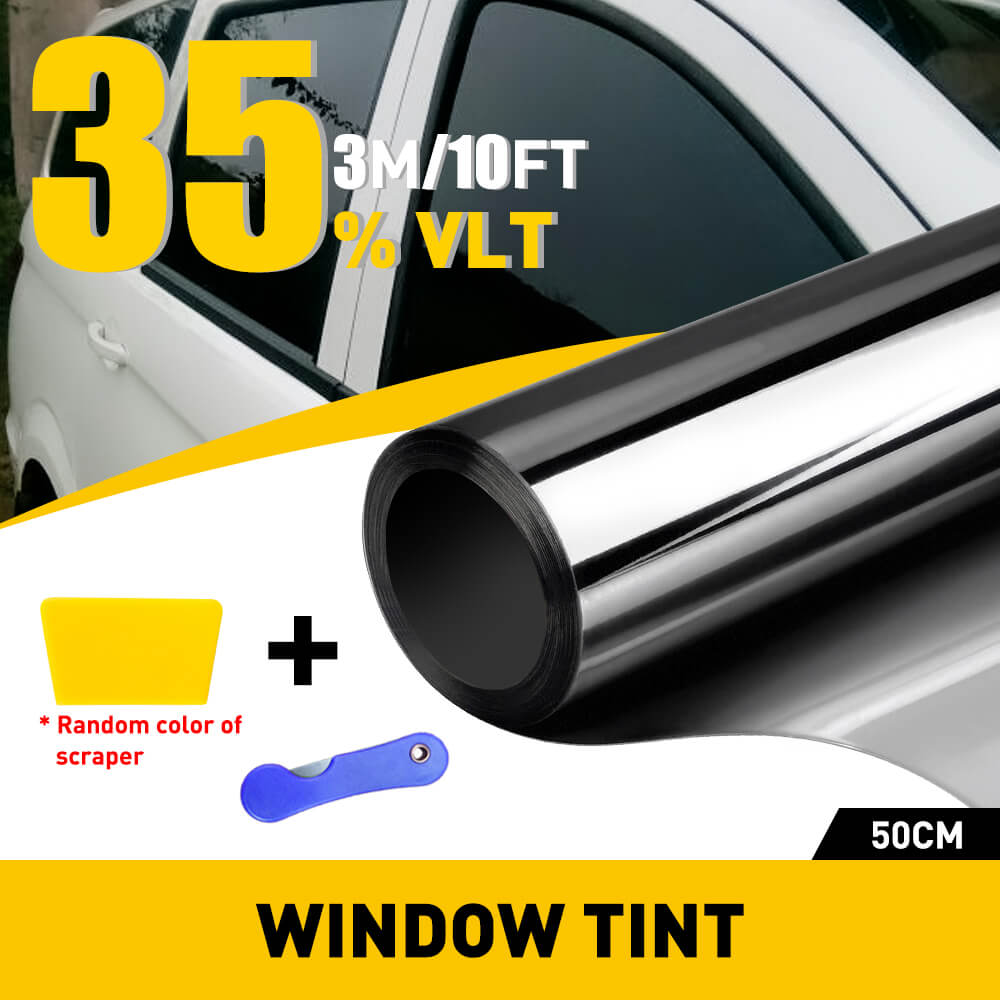 Premium Super Dark Black/Silver Car Window Tint Film Roll - 50cm x 3m (20