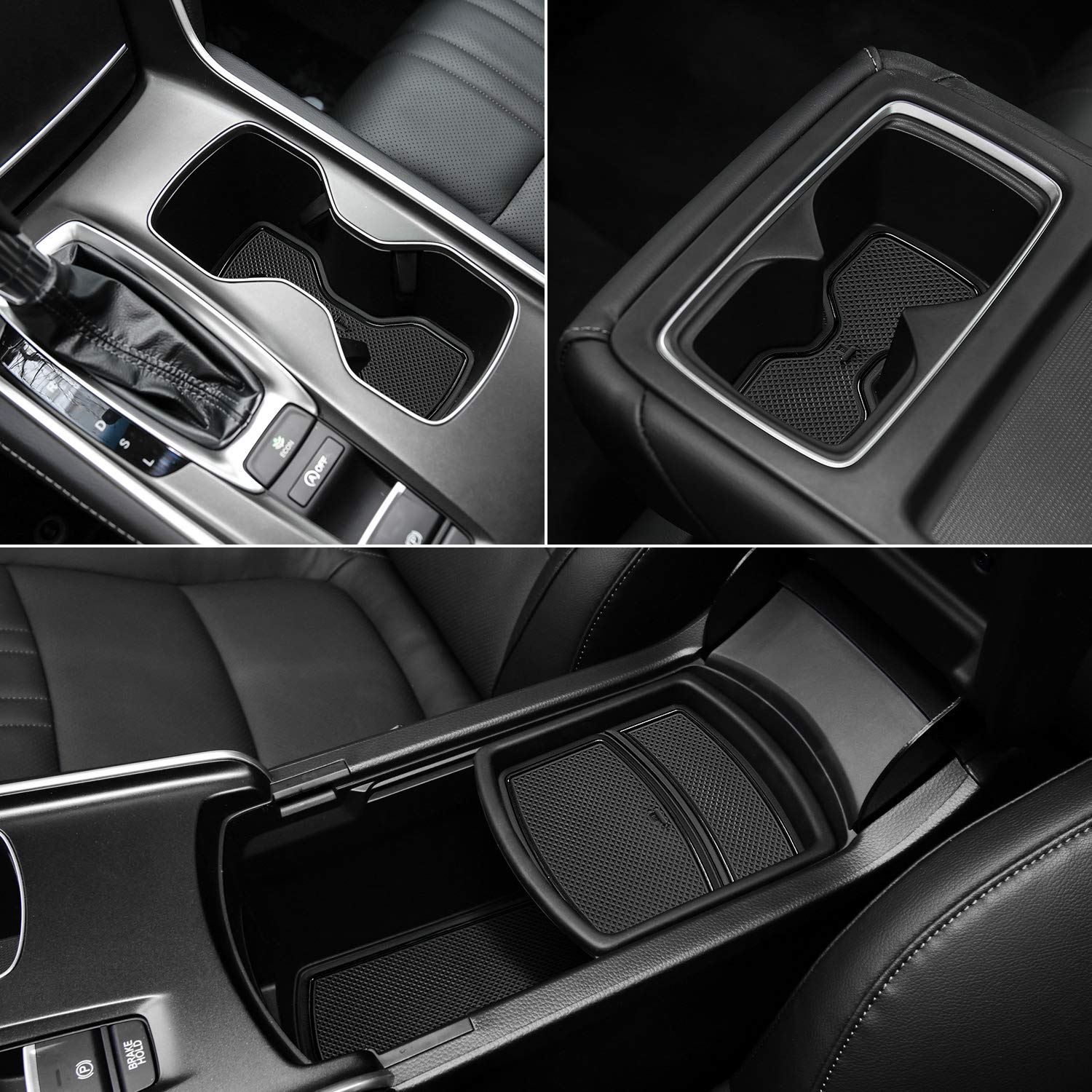 17-Piece Anti-Dust Car Interior Mats Set for Honda Accord 2018-2022 Models - Cup Holder Inserts, Center Console Liner & Door Pocket Liners (Black) | Premium Protection Against Spills & Dirt for Daily Commute & Road Trips