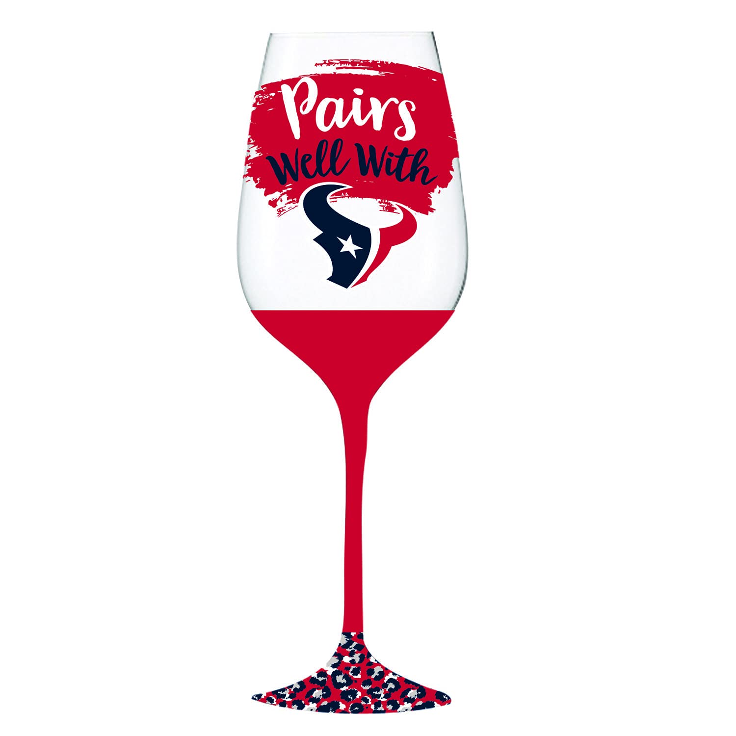 Houston Texans 17oz Boxed Stemware - Official NFL Team Sports America Glass Set - Perfect for Game Day Parties & Home Bar Decor