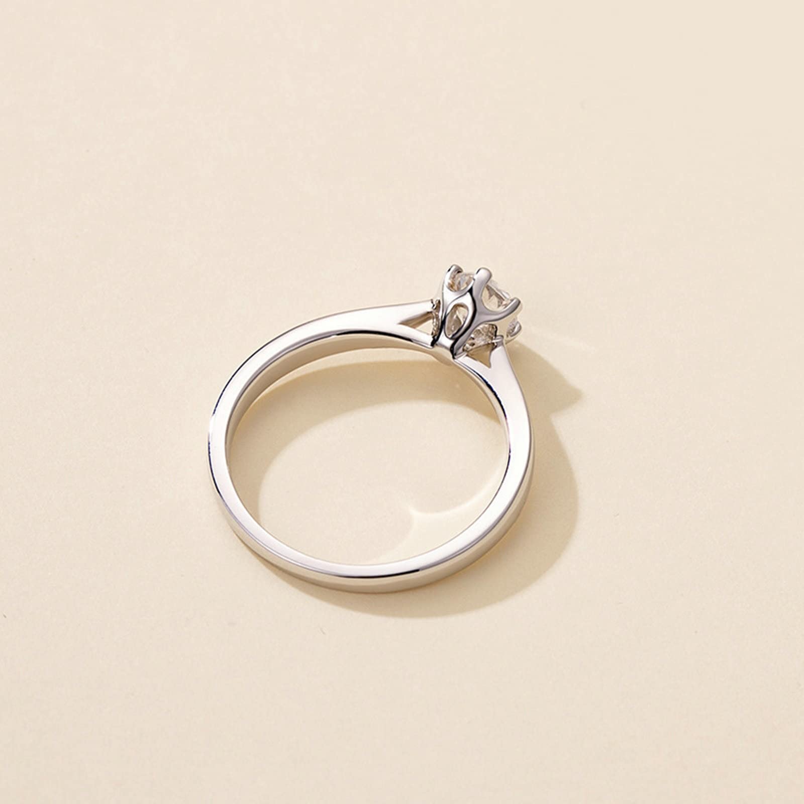 925 Sterling Silver Engagement Rings for Women - Round White Cubic Zirconia Wedding Band, Anniversary Promise Ring - Perfect for Proposals, Bridal Jewelry & Special Occasions